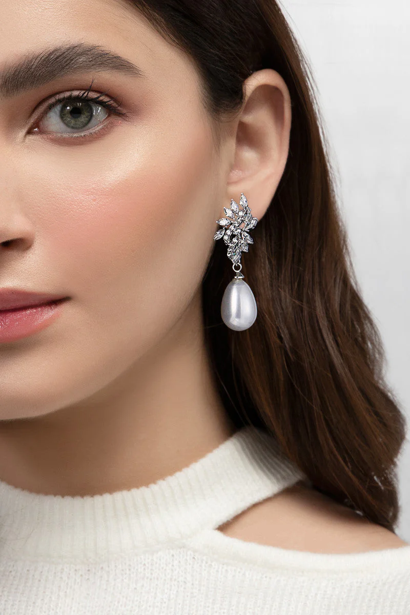 Earrings White AER-W21-015 - Image 2