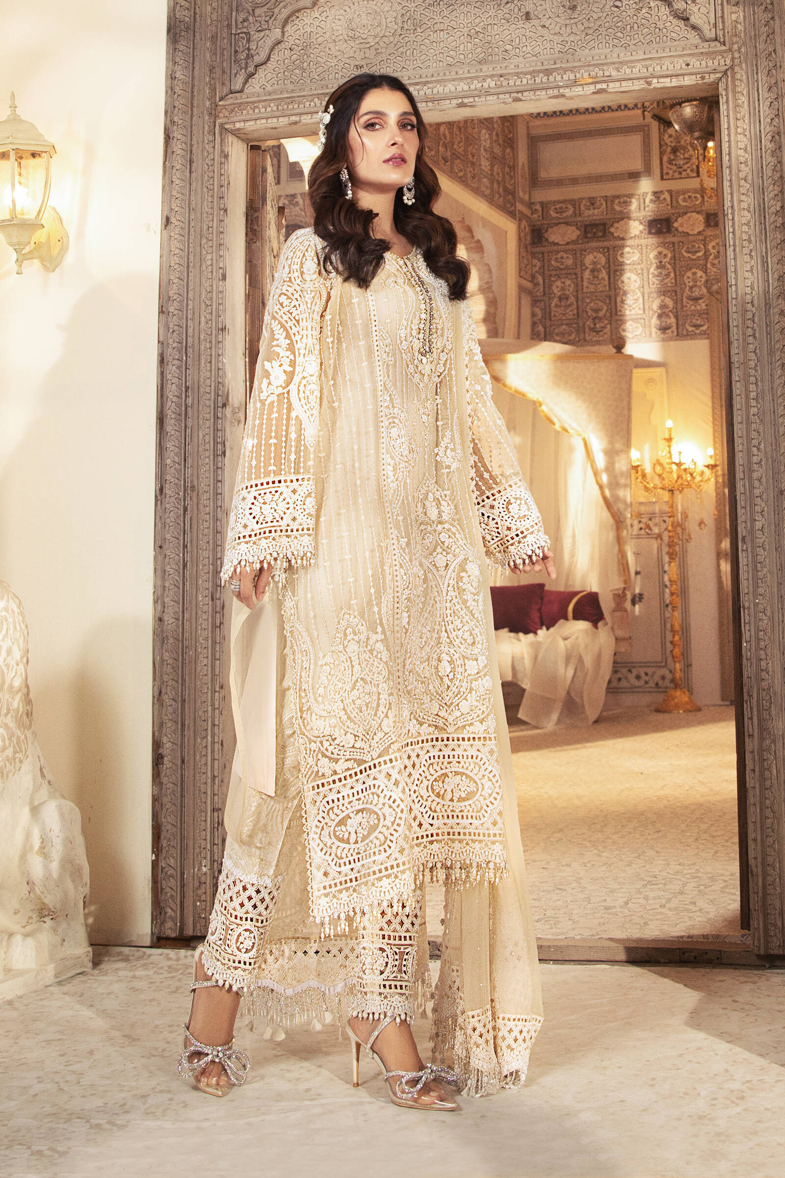 Unstitched MBROIDERED - Pearl White (BD-2304) - Image 3