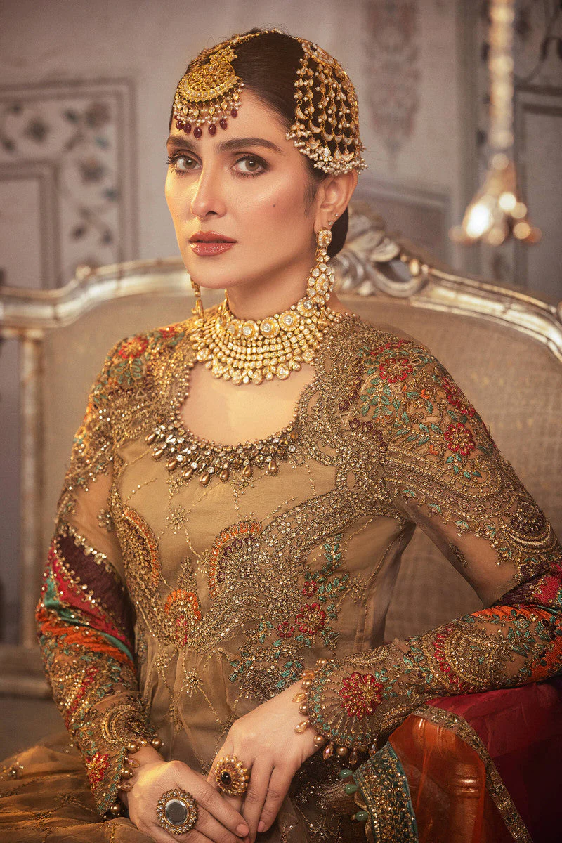 Unstitched MBROIDERED - Vintage gold chata patti (BD-2308) - Image 2
