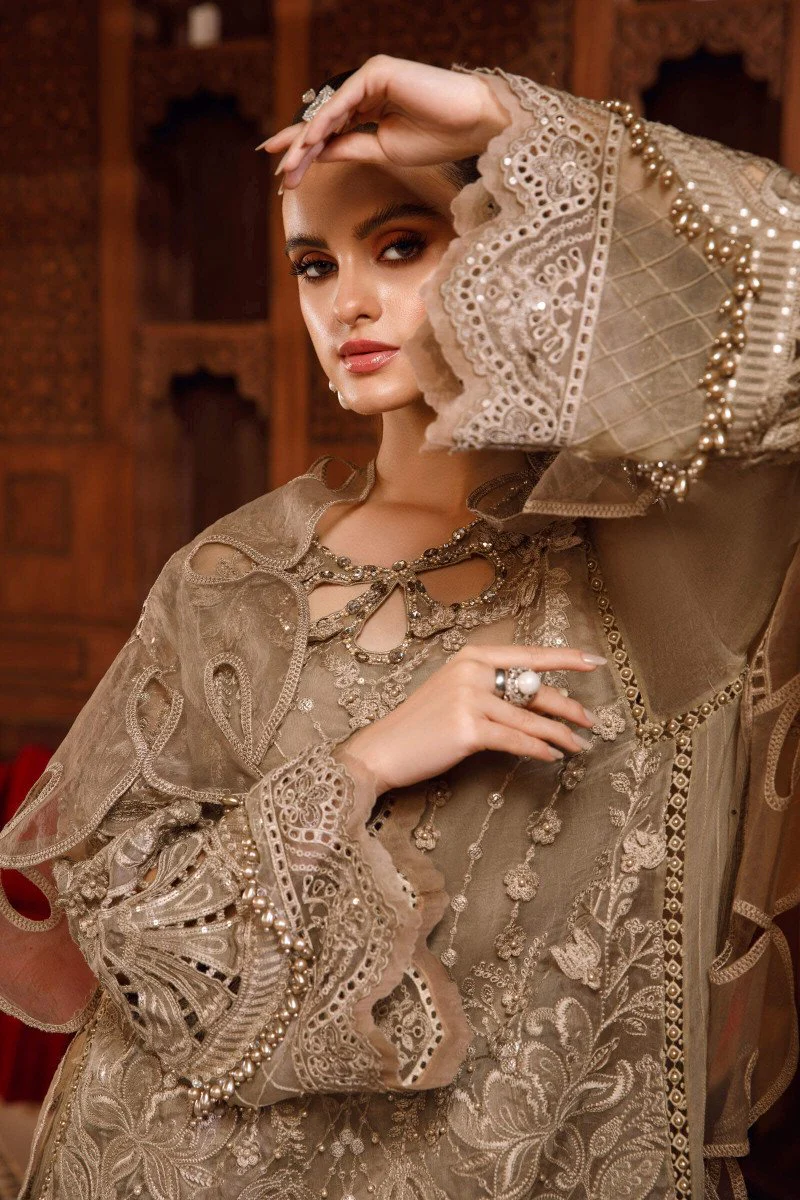 Unstitched MBROIDERED - Coffee (BD-2501) - Image 3
