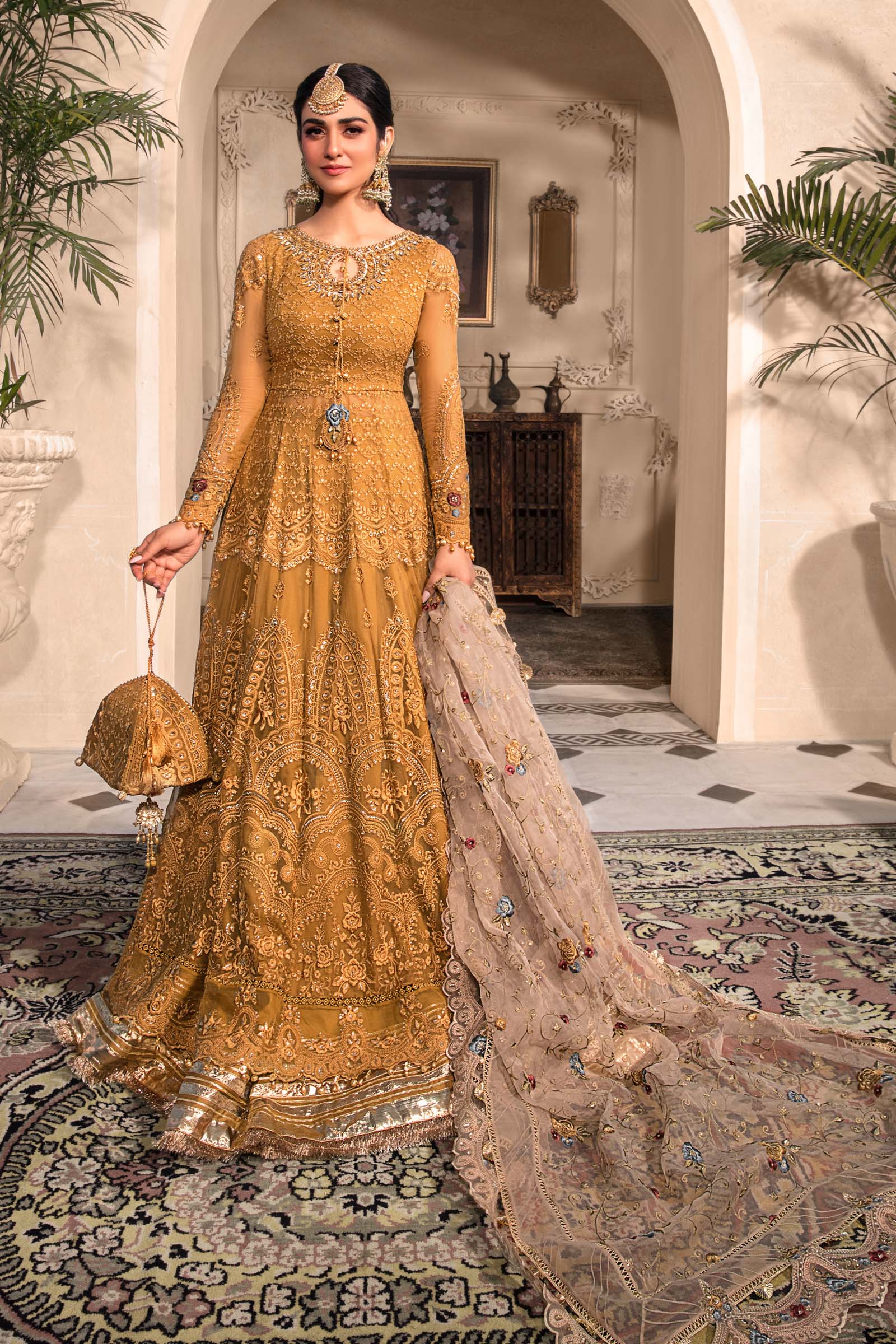Unstitched MBROIDERED - Mustard BD-2606 - Image 2