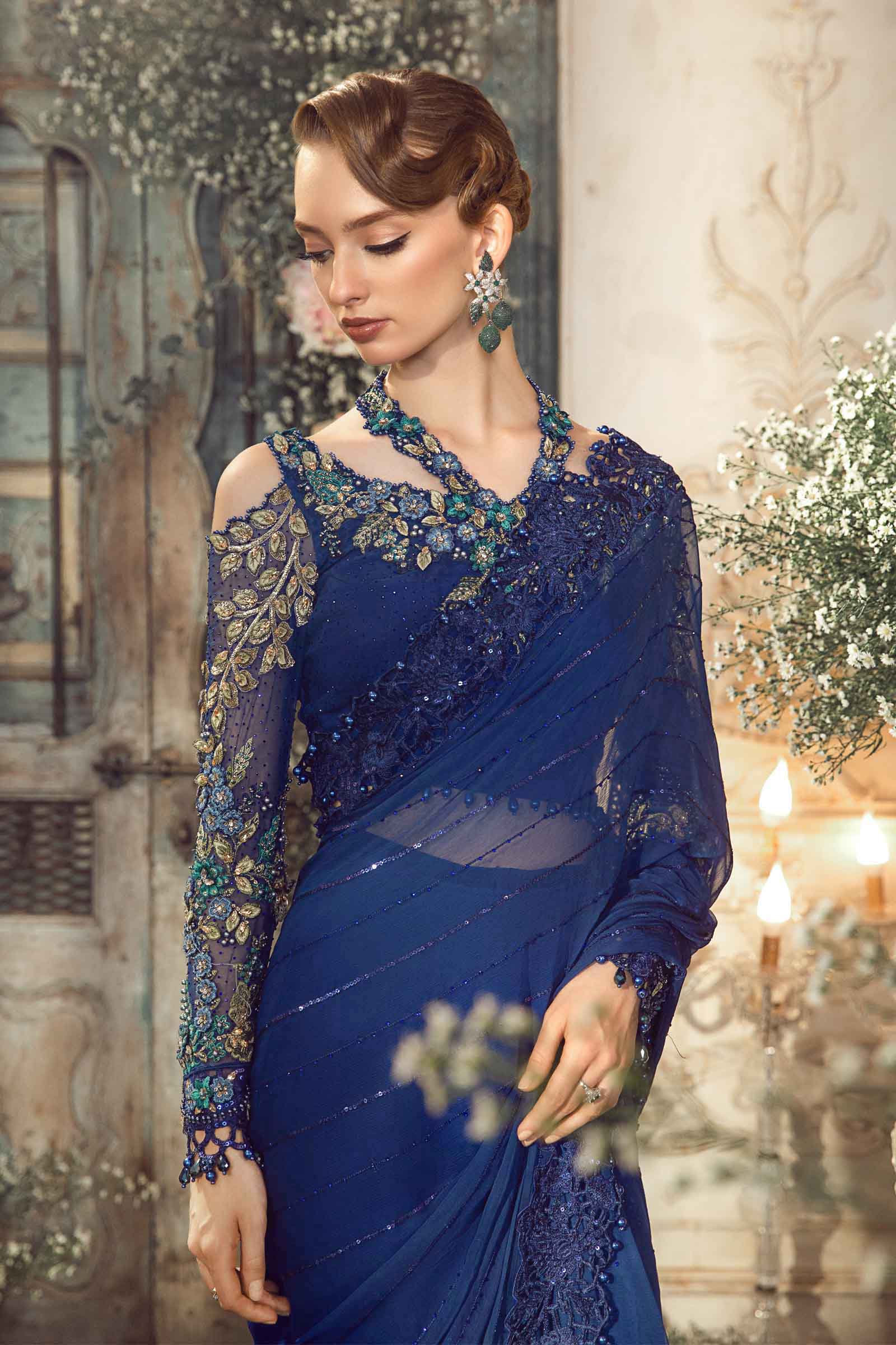 Unstitched Mbroidered | Cobalt Blue BD-2704 - Image 6