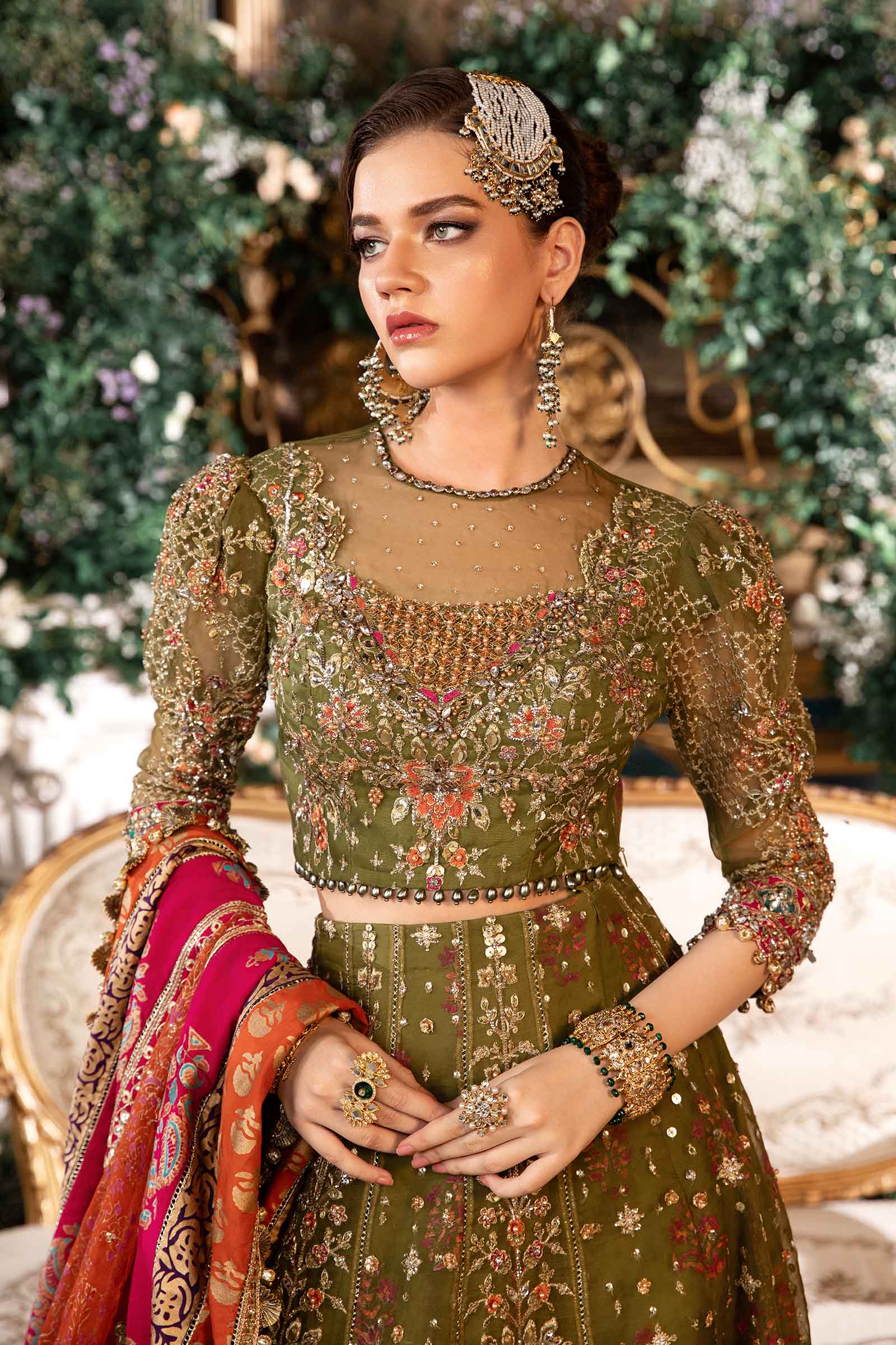 3 Piece Unstitched Embroidered Organza Suit | BD-2906 - Image 2