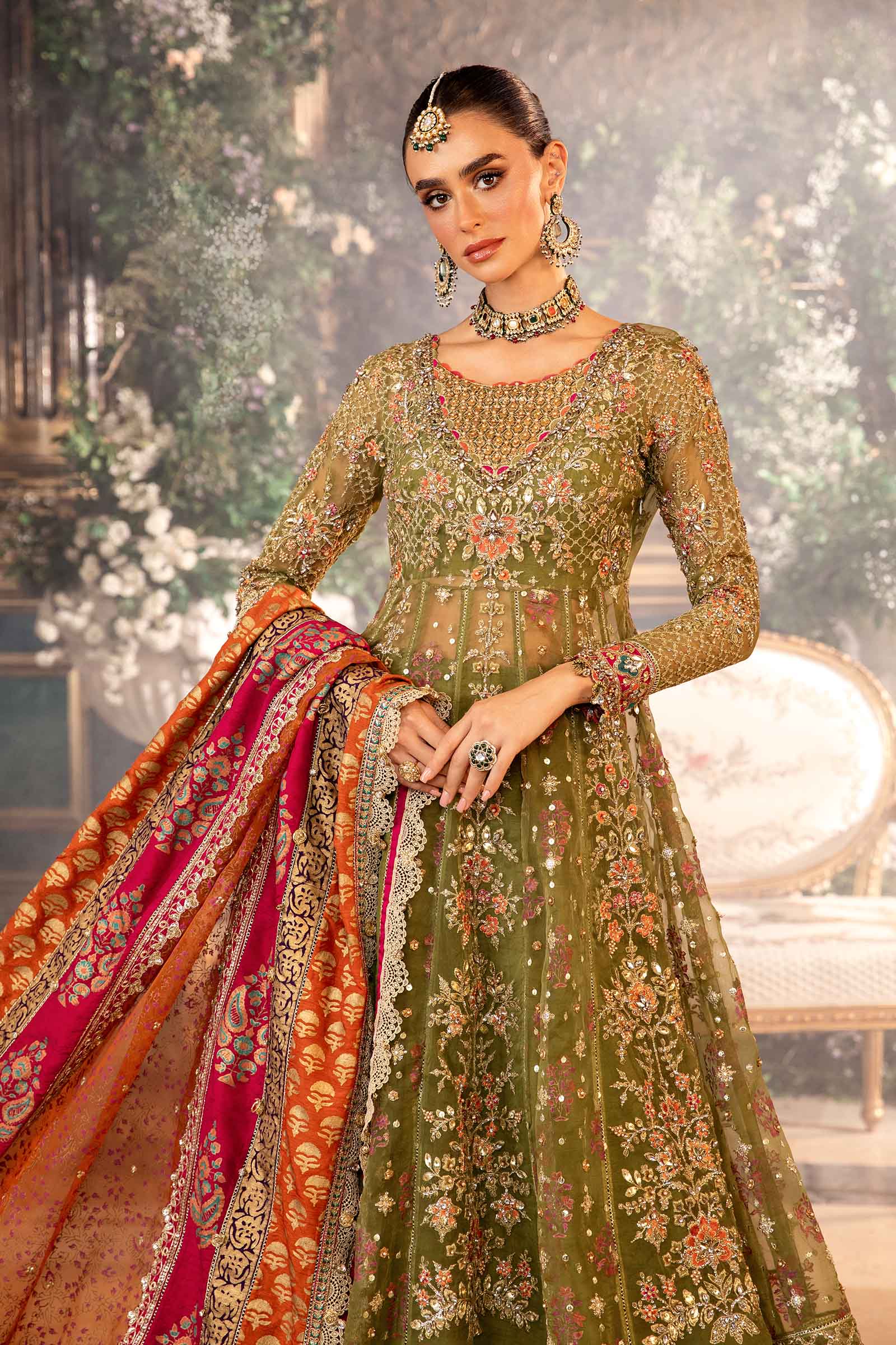3 Piece Unstitched Embroidered Organza Suit | BD-2906 - Image 3