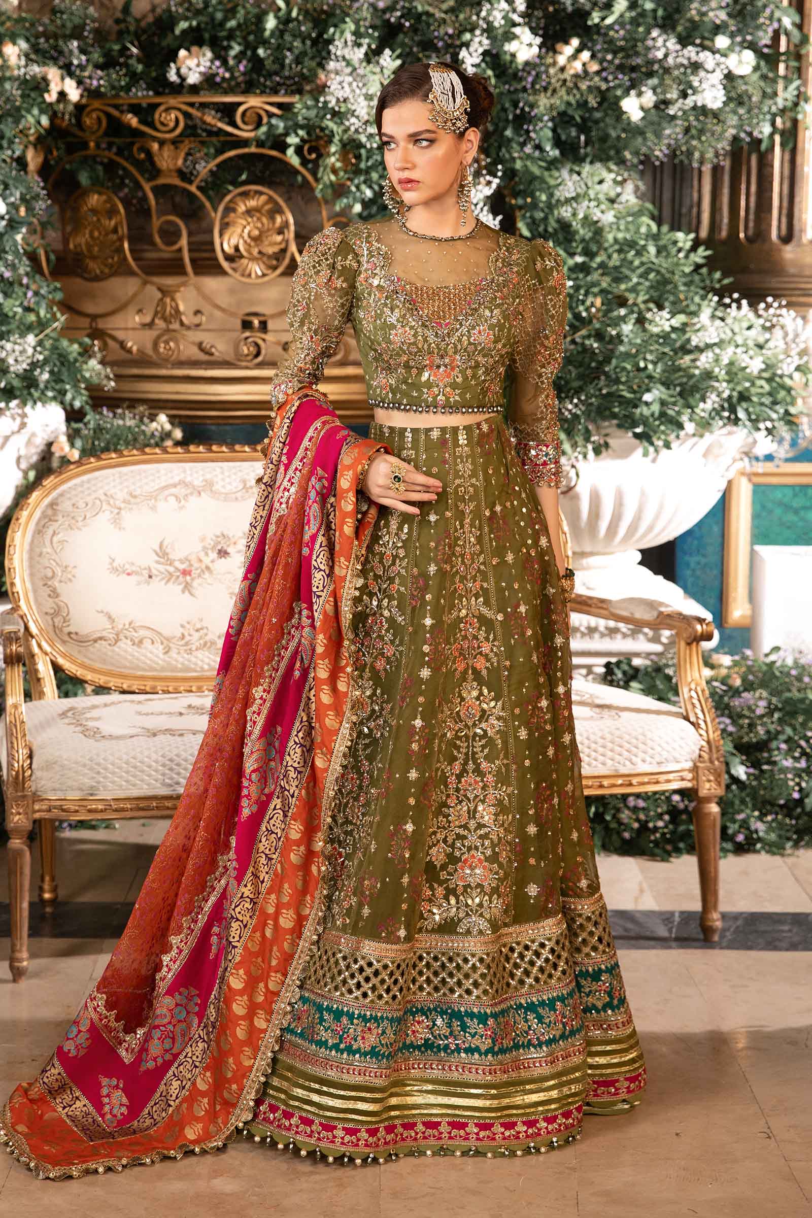 3 Piece Unstitched Embroidered Organza Suit | BD-2906 - Image 4