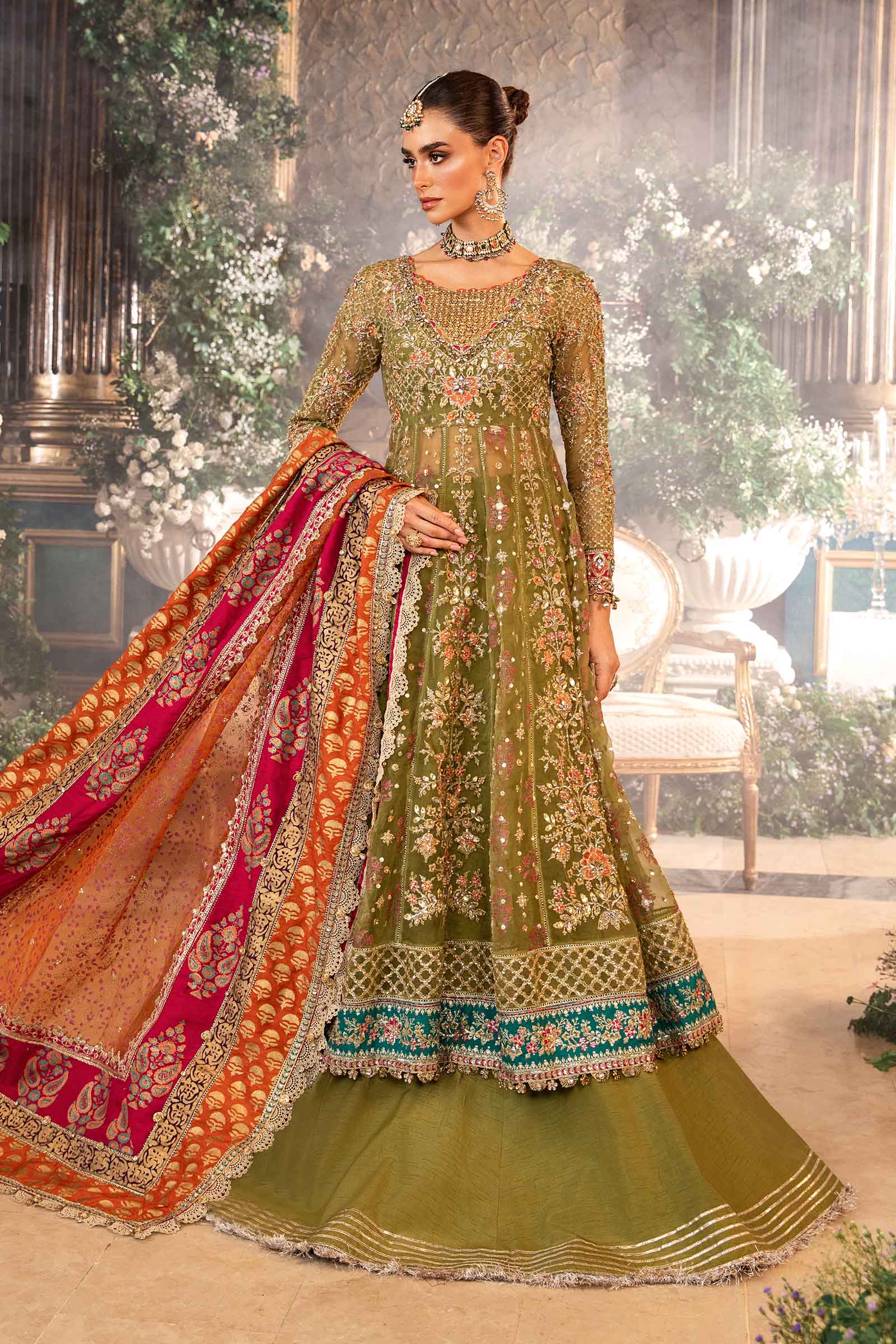 3 Piece Unstitched Embroidered Organza Suit | BD-2906 - Image 5