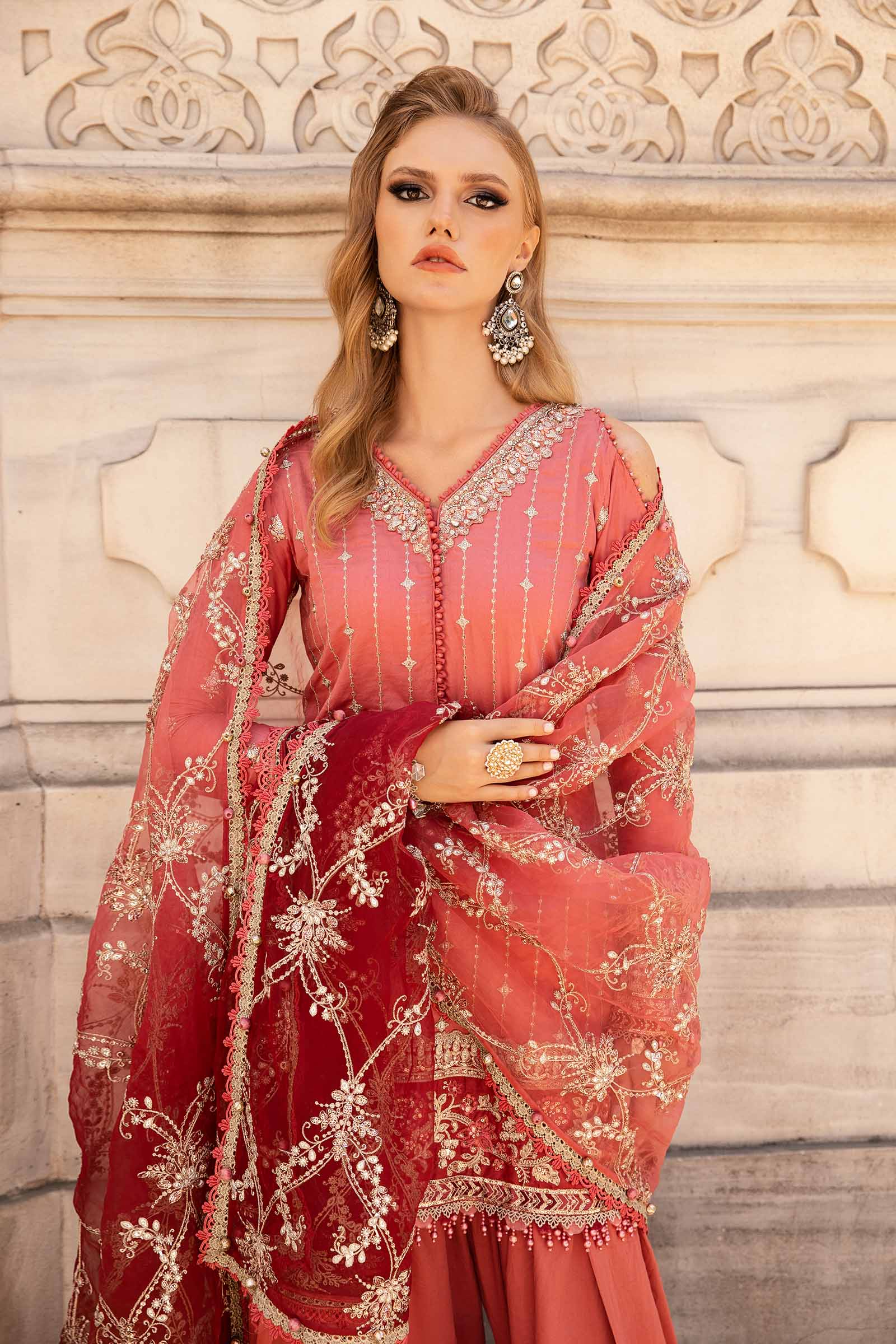 Unstitched Embroidered Cotton Satin Suit | CST-809 - Image 2