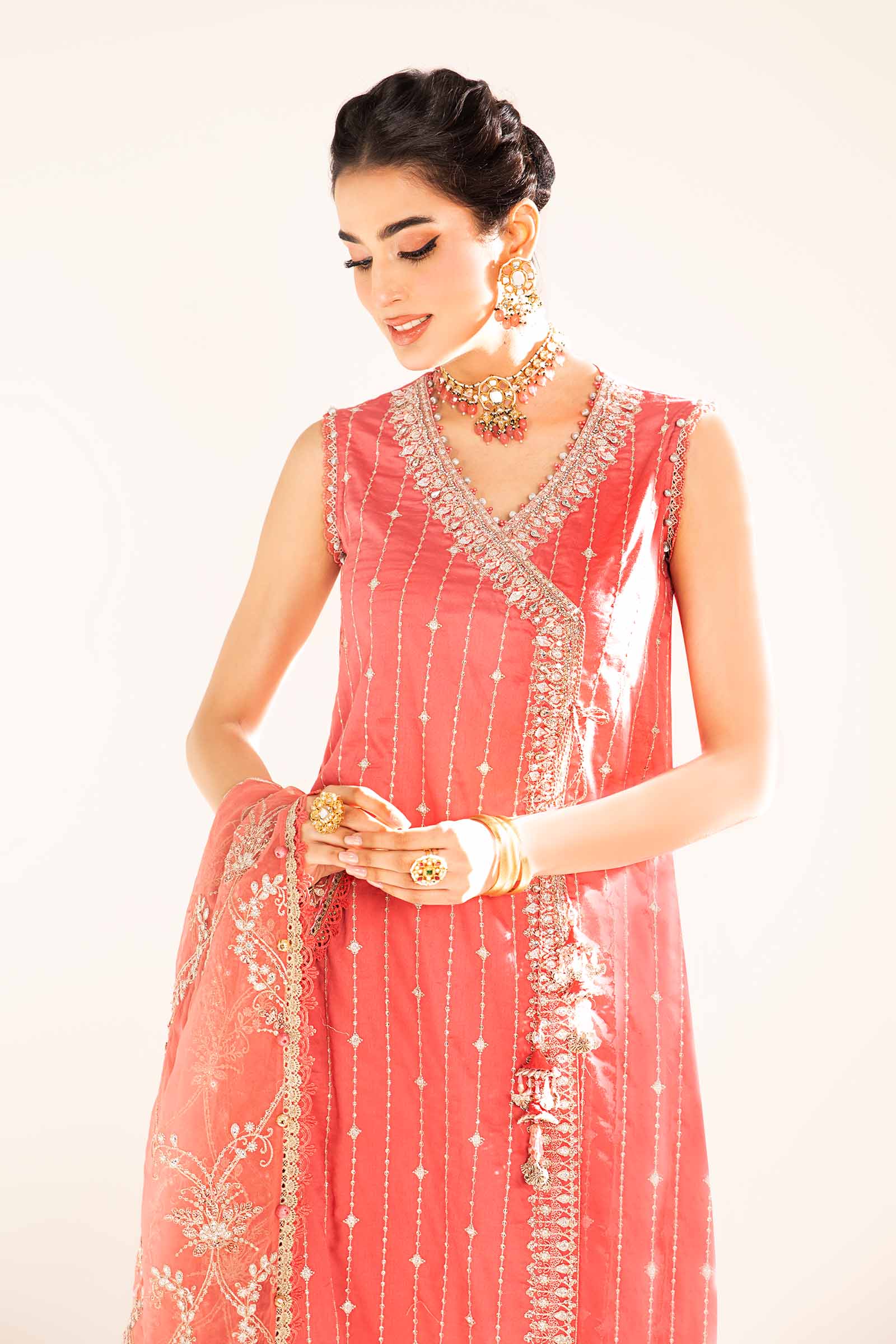 Unstitched Embroidered Cotton Satin Suit | CST-809 - Image 8