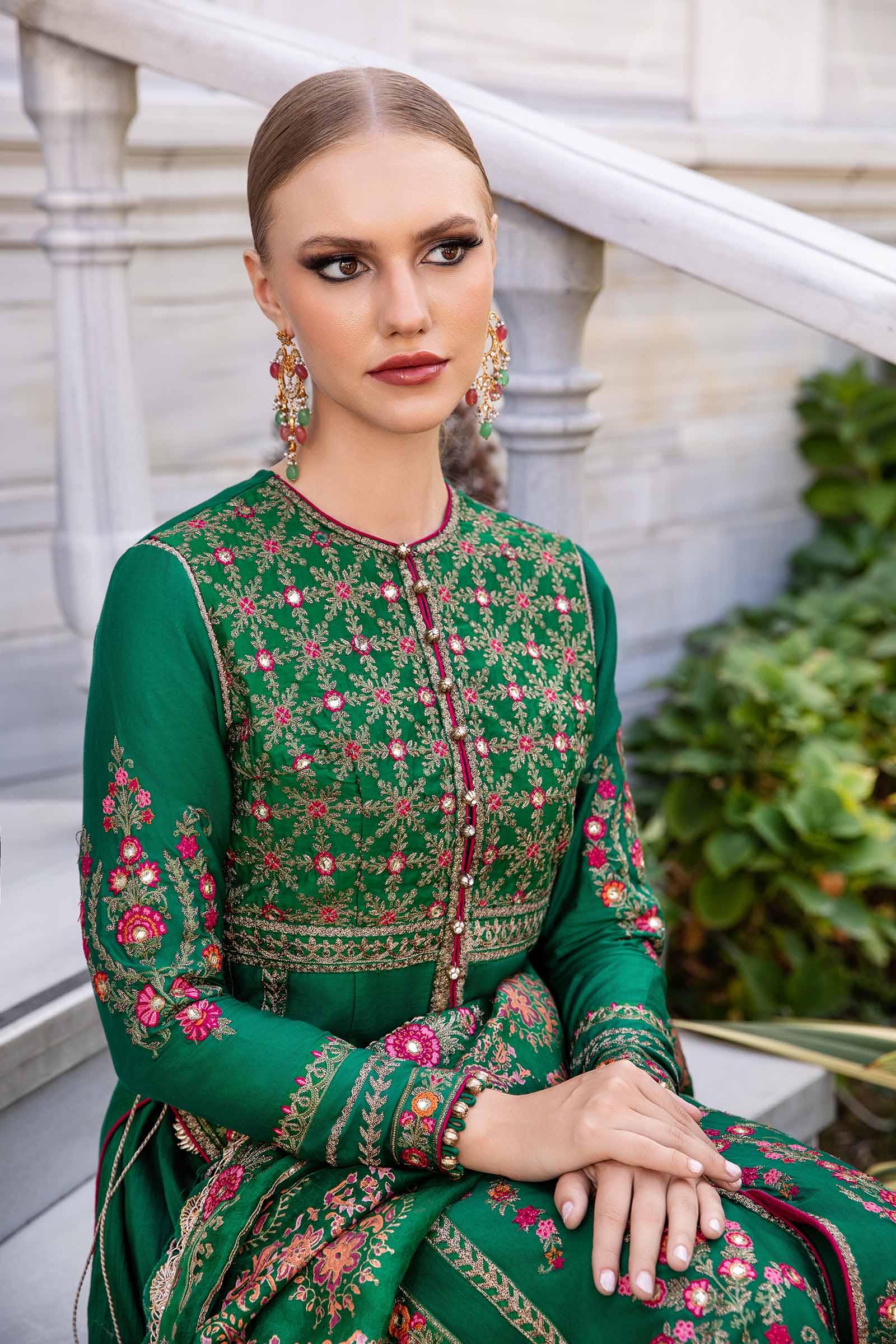 Unstitched Embroidered Cotton Satin Suit | CST-811 - Image 3