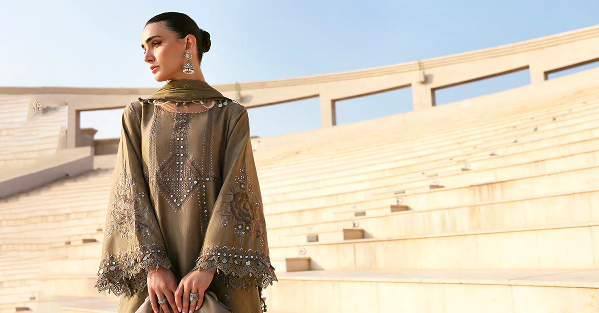 3 Piece Unstitched Embroidered Jacquard Lawn Suit - Image 8