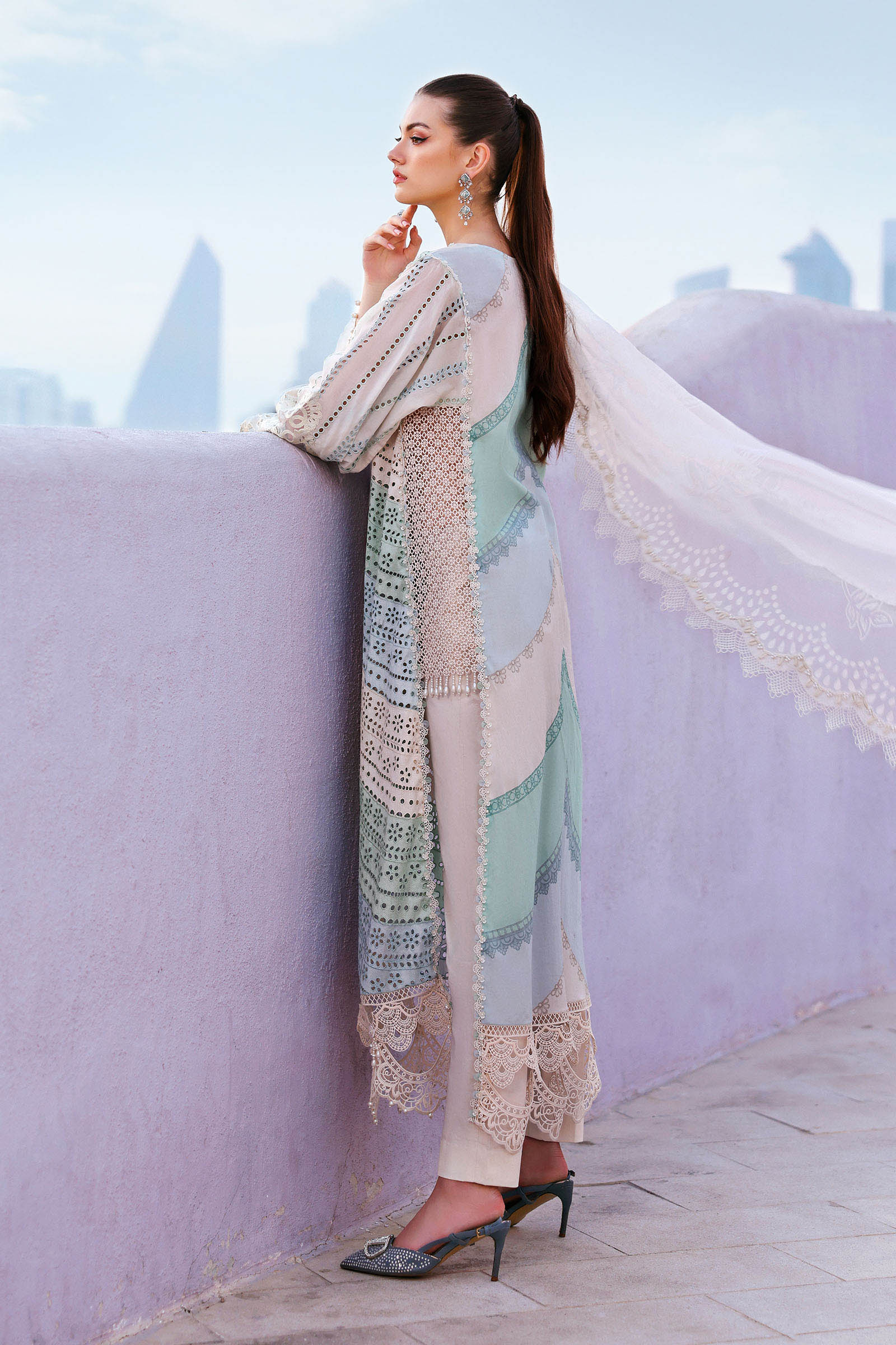 3 Piece Unstitched Embroidered Lawn Suit - Image 5