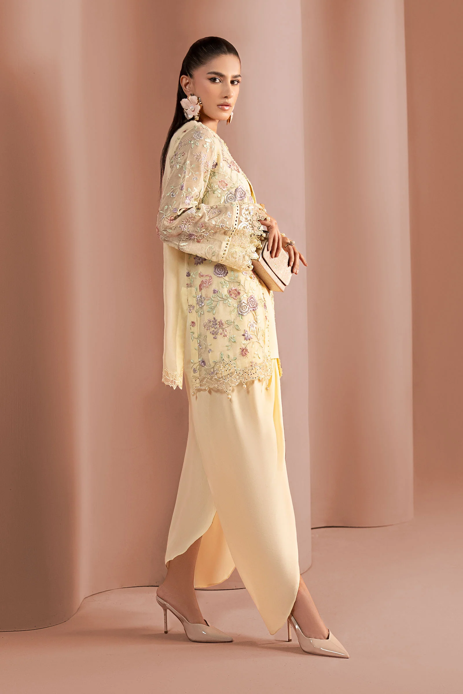 3 Piece Embroidered Cotton Net Suit - Image 8