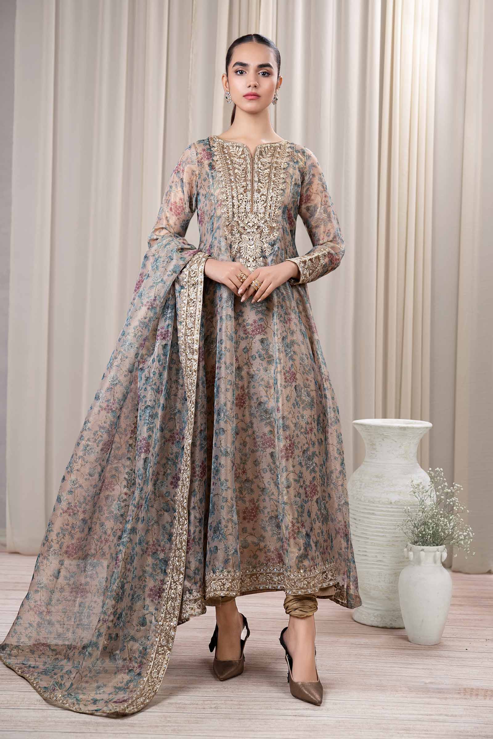 3 Piece Printed Organza Masoori Net Suit