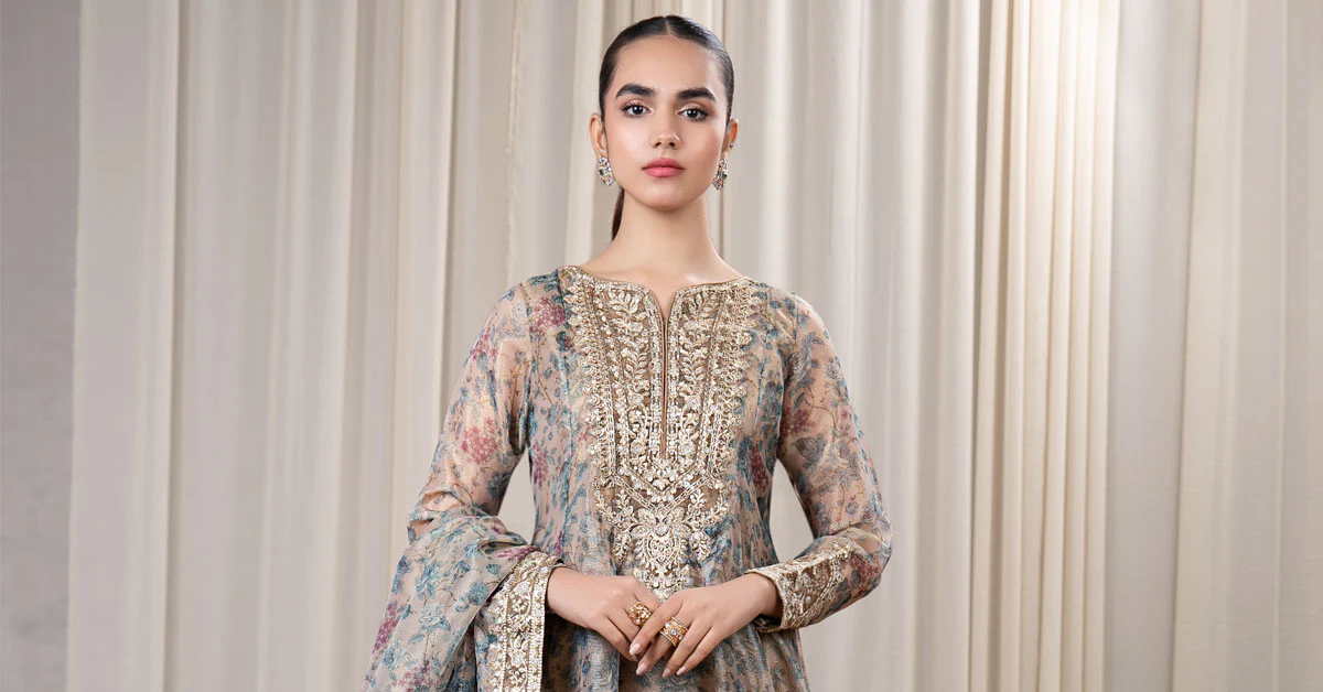 3 Piece Printed Organza Masoori Net Suit - Image 7