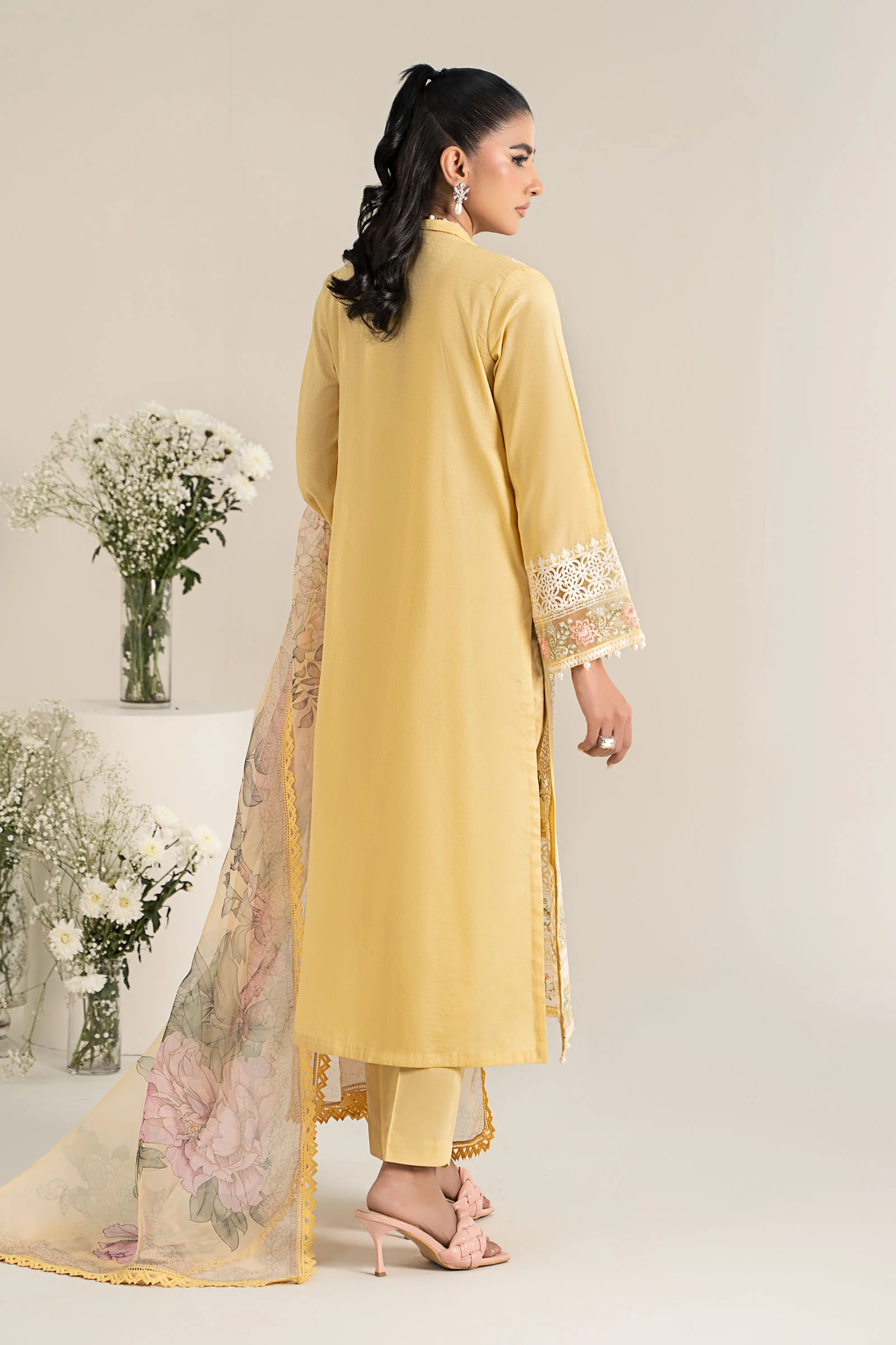 3 Piece Embroidered Dobby Lawn Suit - Image 6