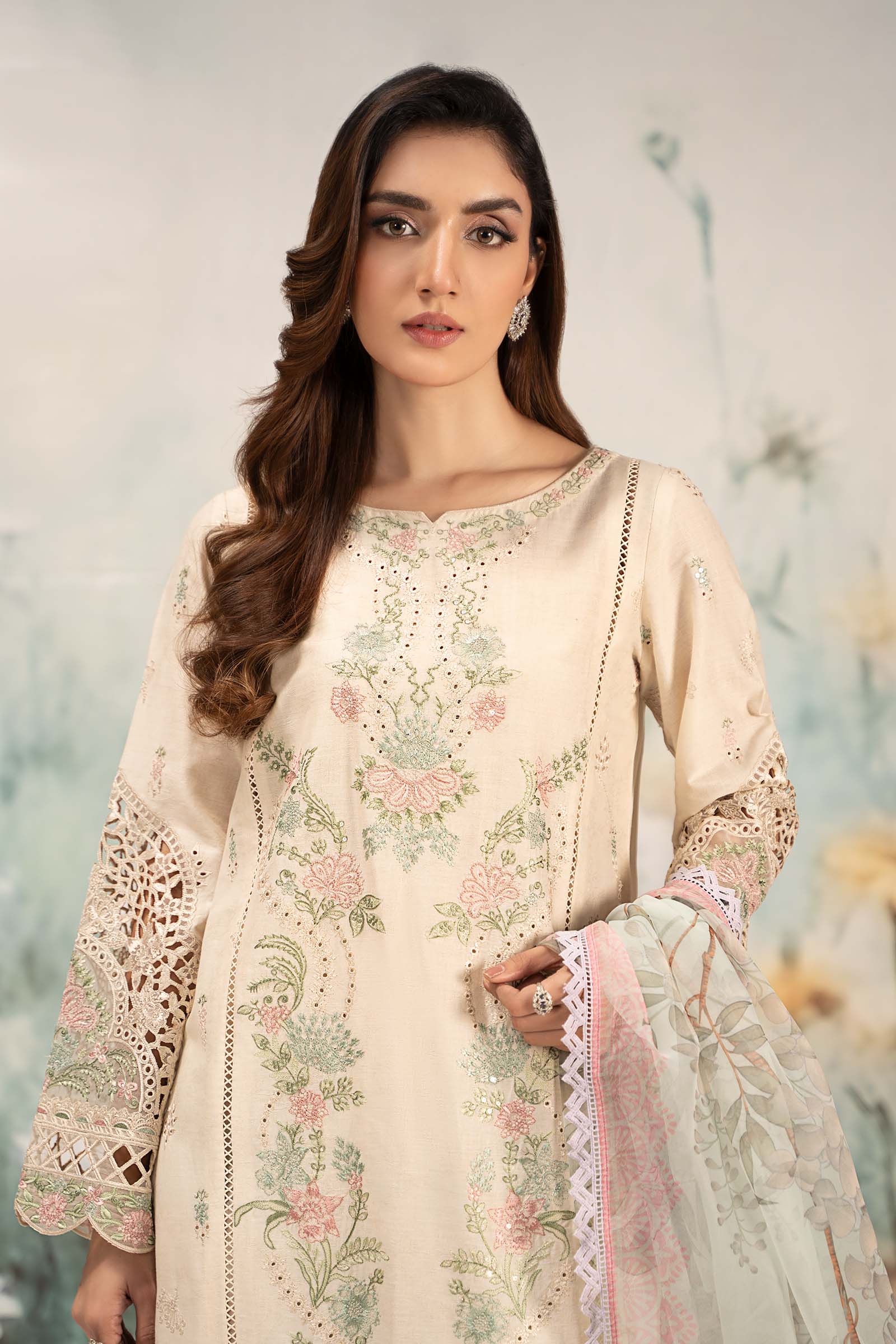 3 Piece Embroidered Self Jacquard Lawn Suit - Image 8