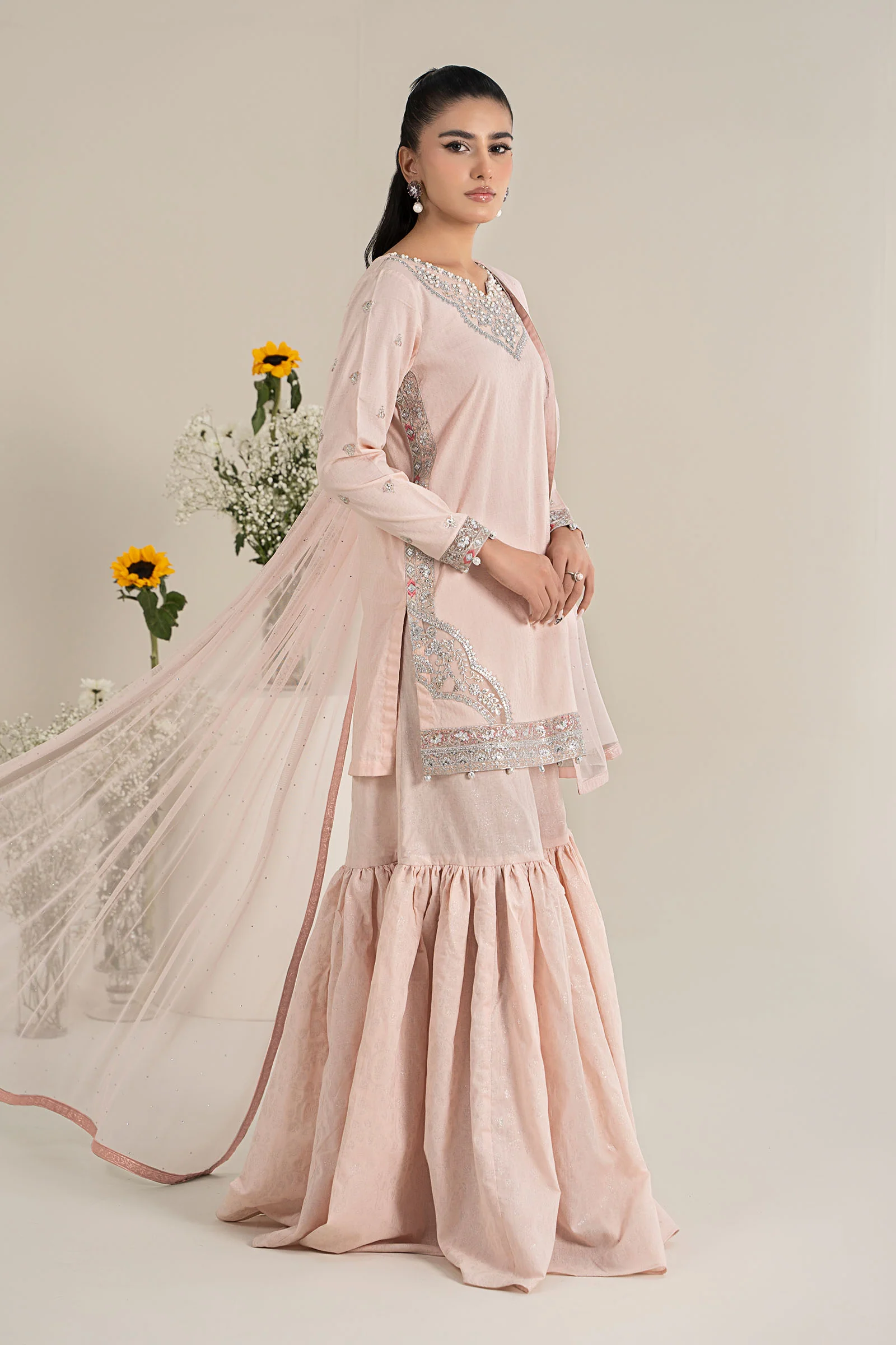 3 Piece Embroidered Dobby Lawn Suit - Image 6