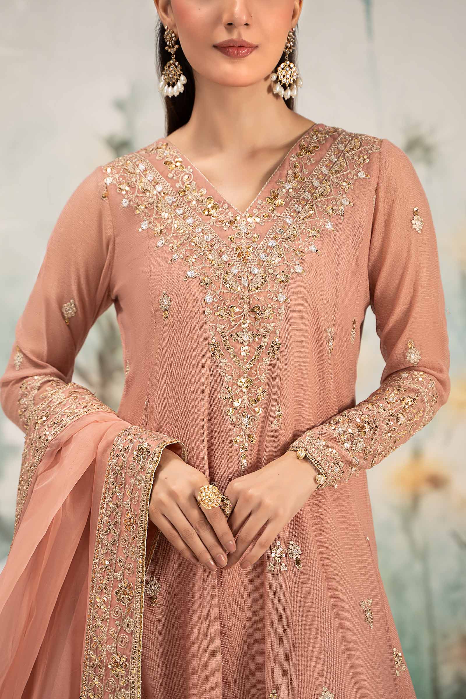 3 Piece Embroidered Cotton Net Suit - Image 7