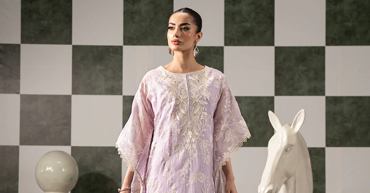 3 Piece Embroidered Cotton Net Suit - Image 8