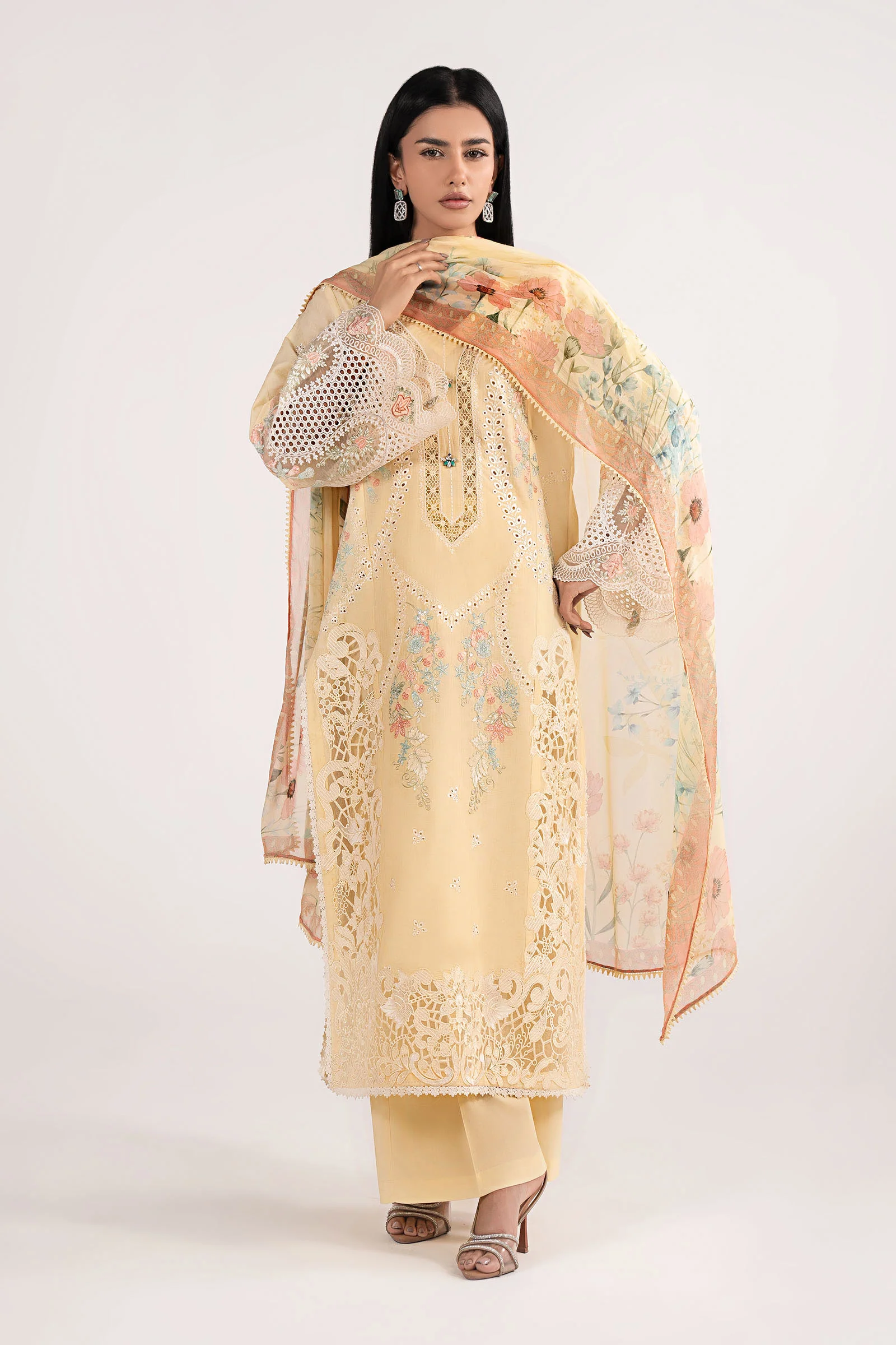 3 Piece Embroidered Dobby Lawn Suit - Image 7
