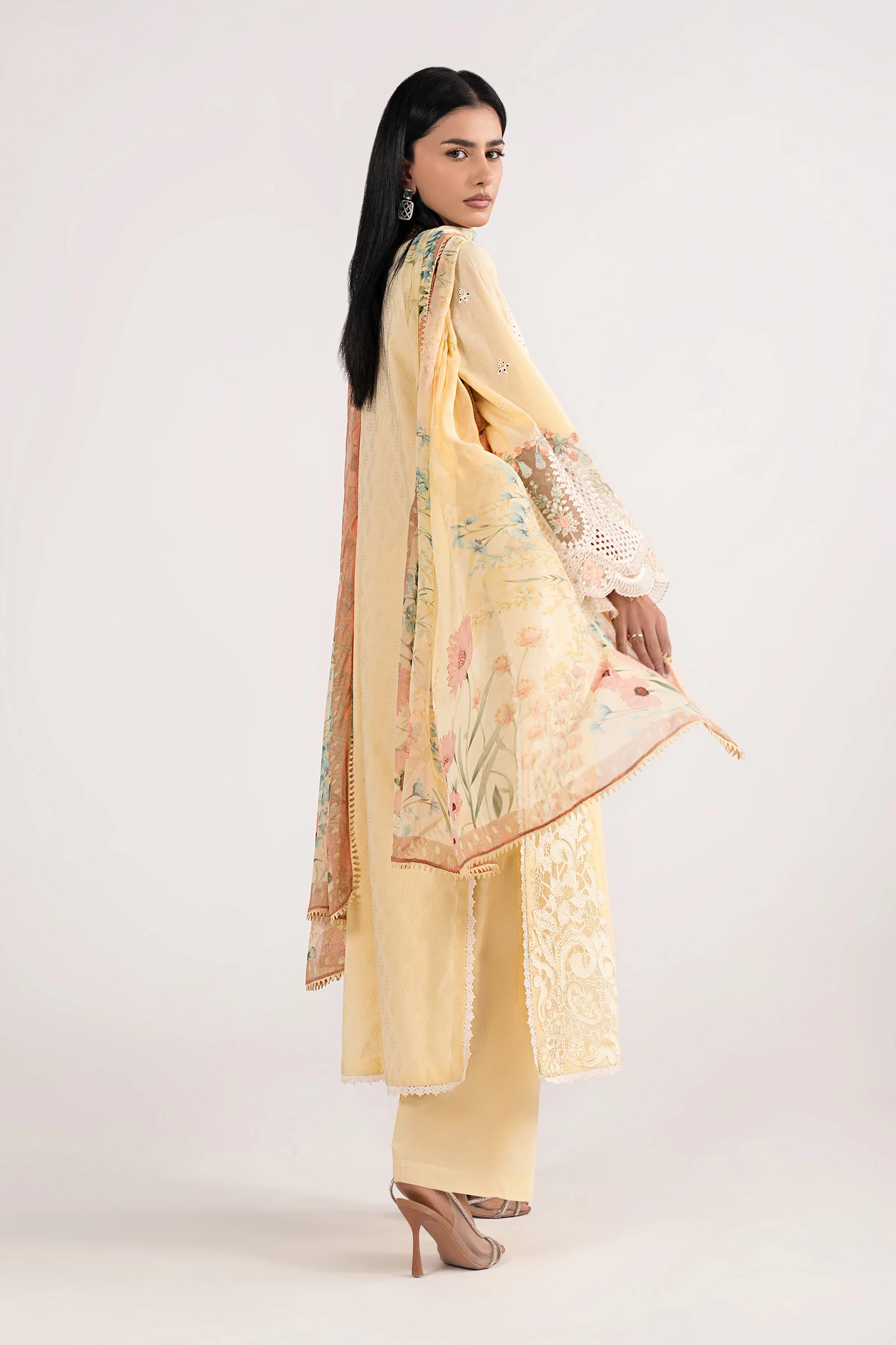 3 Piece Embroidered Dobby Lawn Suit - Image 9