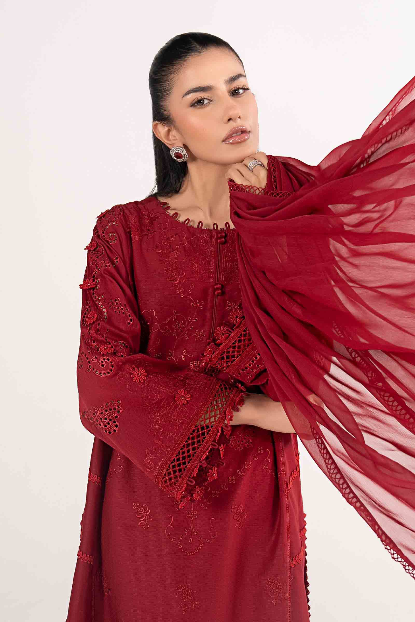3 Piece Embroidered Dobby Lawn Suit - Image 3