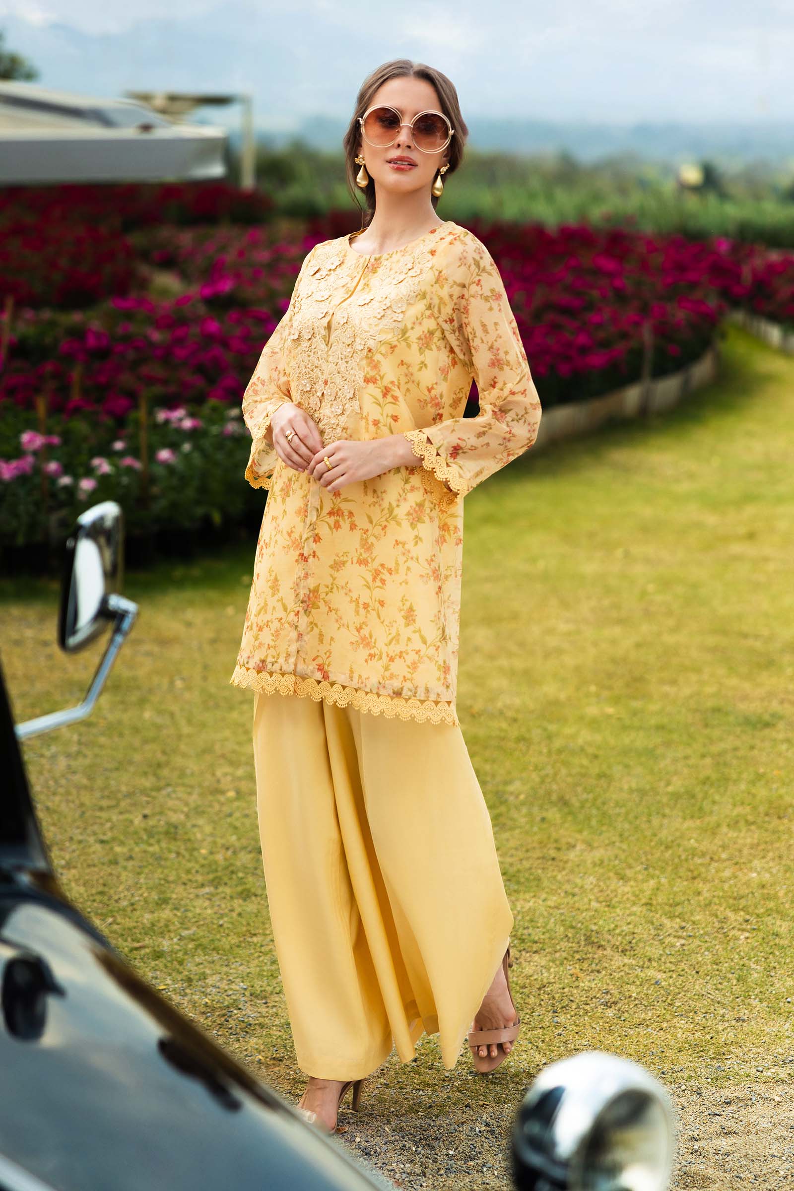 3 Piece Embroidered Cotton Net Suit - Image 8