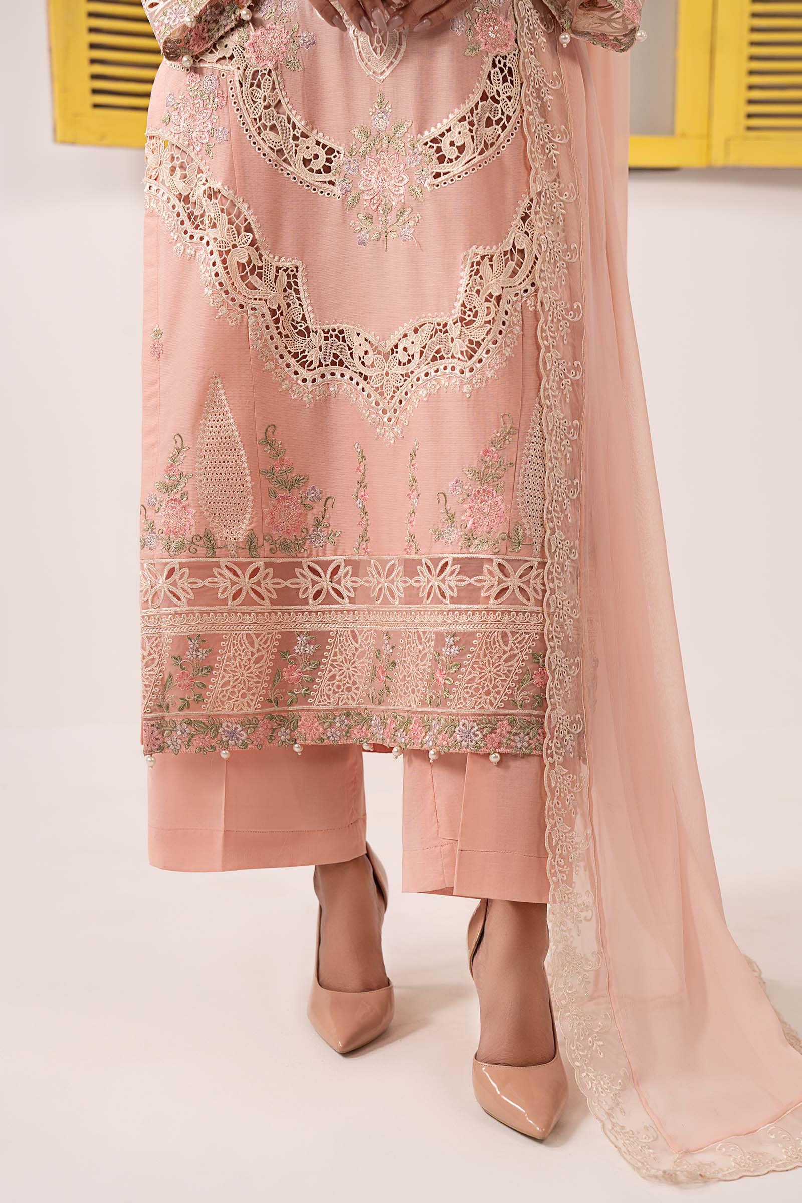 3 Piece Embroidered Dobby Lawn Suit - Image 5