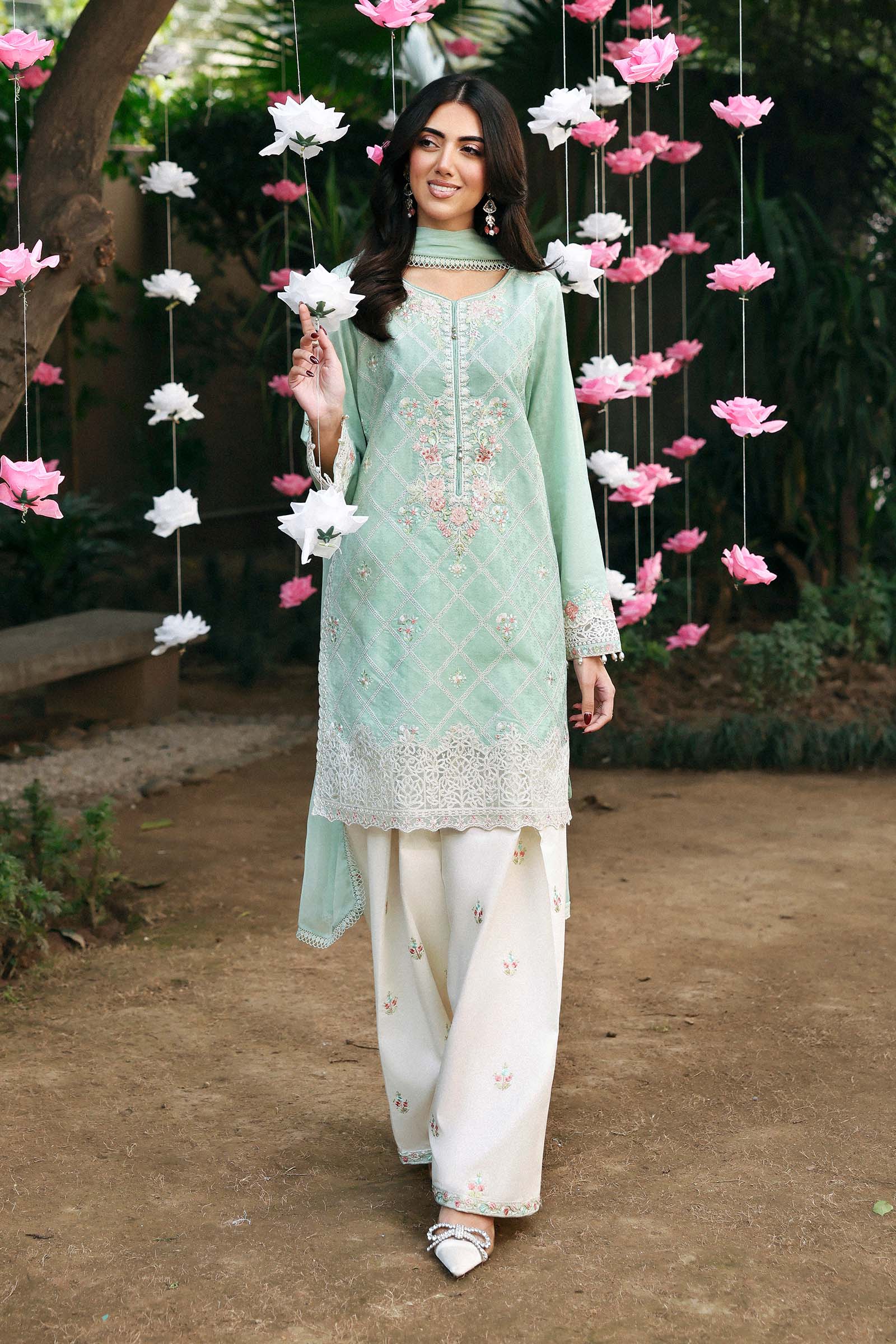3 Piece Embroidered Dobby Lawn Suit - Image 2