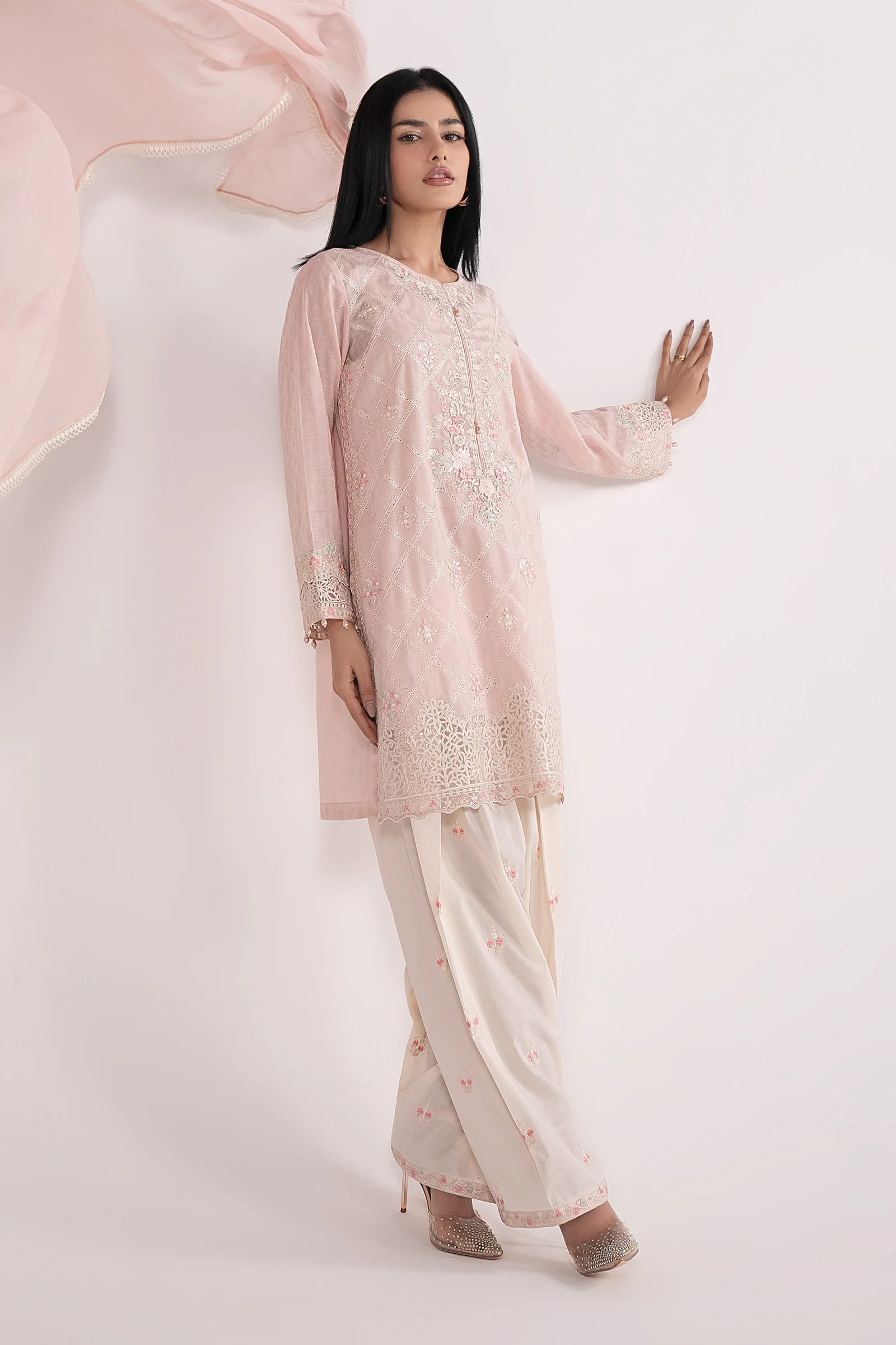 3 Piece Embroidered Dobby Lawn Suit - Image 7