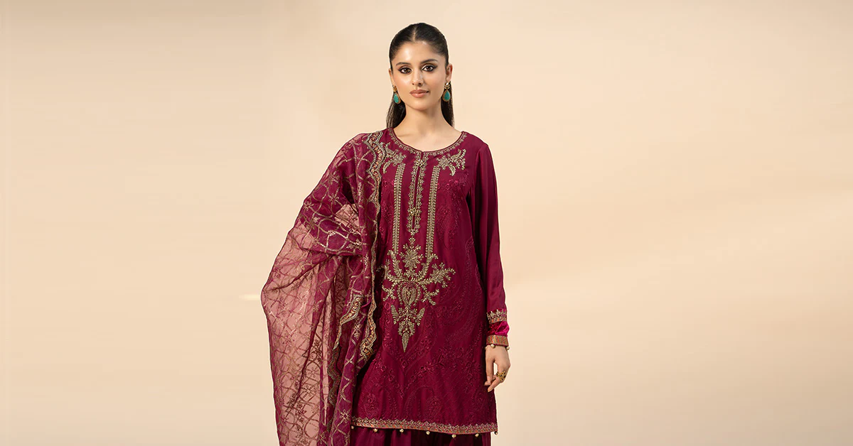 3 Piece Embroidered Linen Suit - Image 7