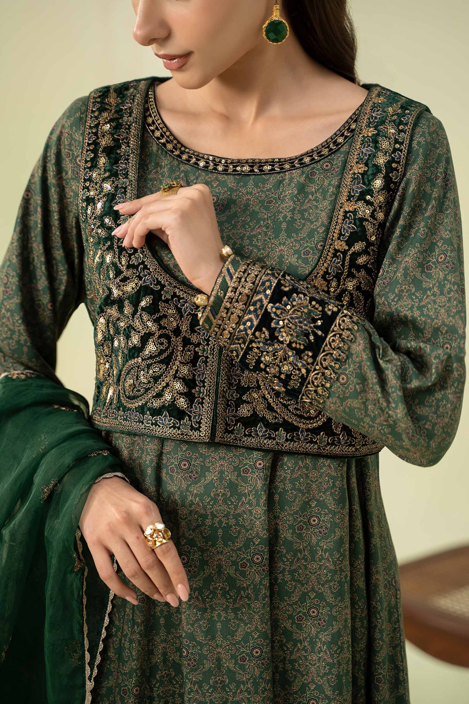 3 Piece Printed Linen Suit - Image 3