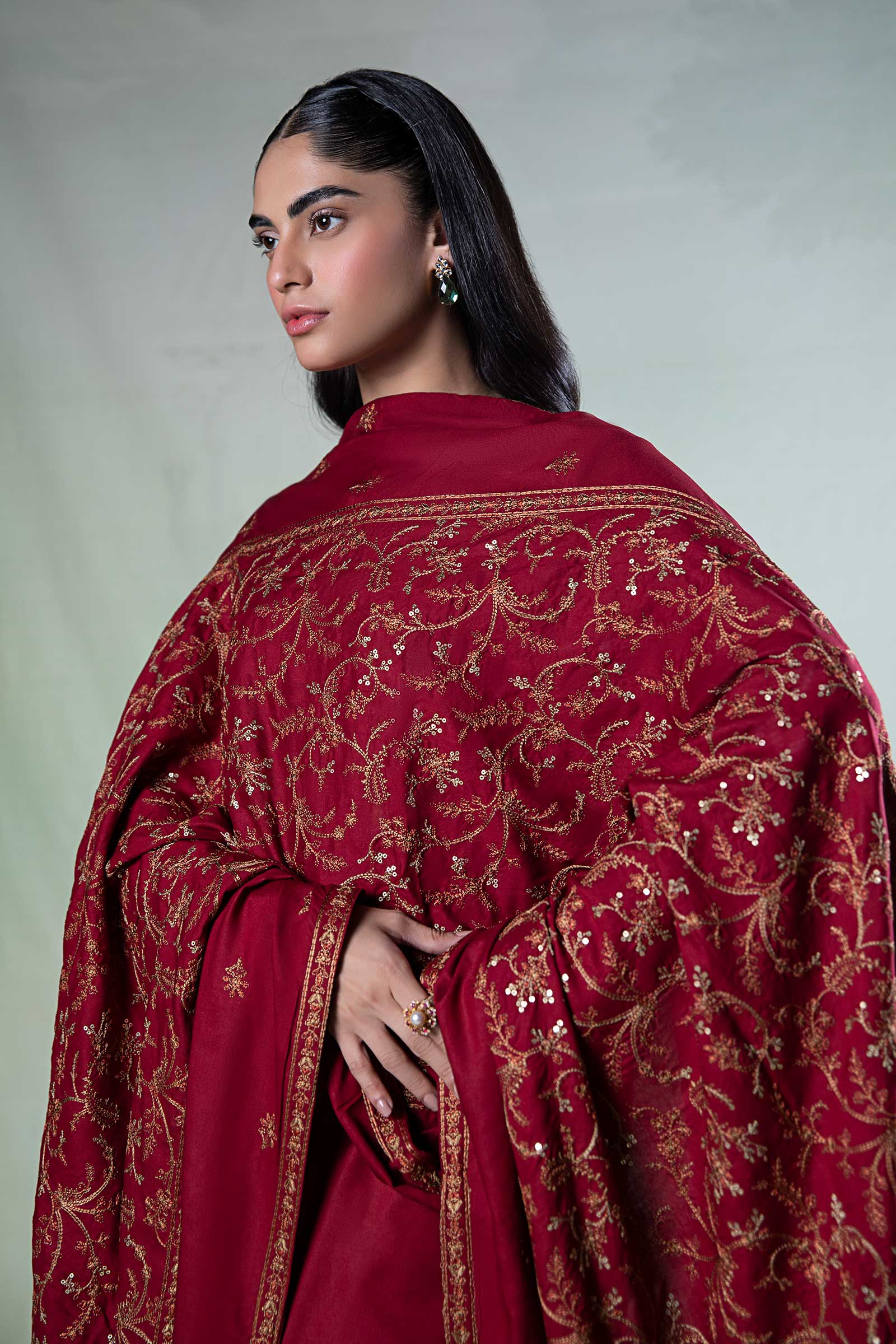 3 Piece Embroidered Linen Suit - Image 6