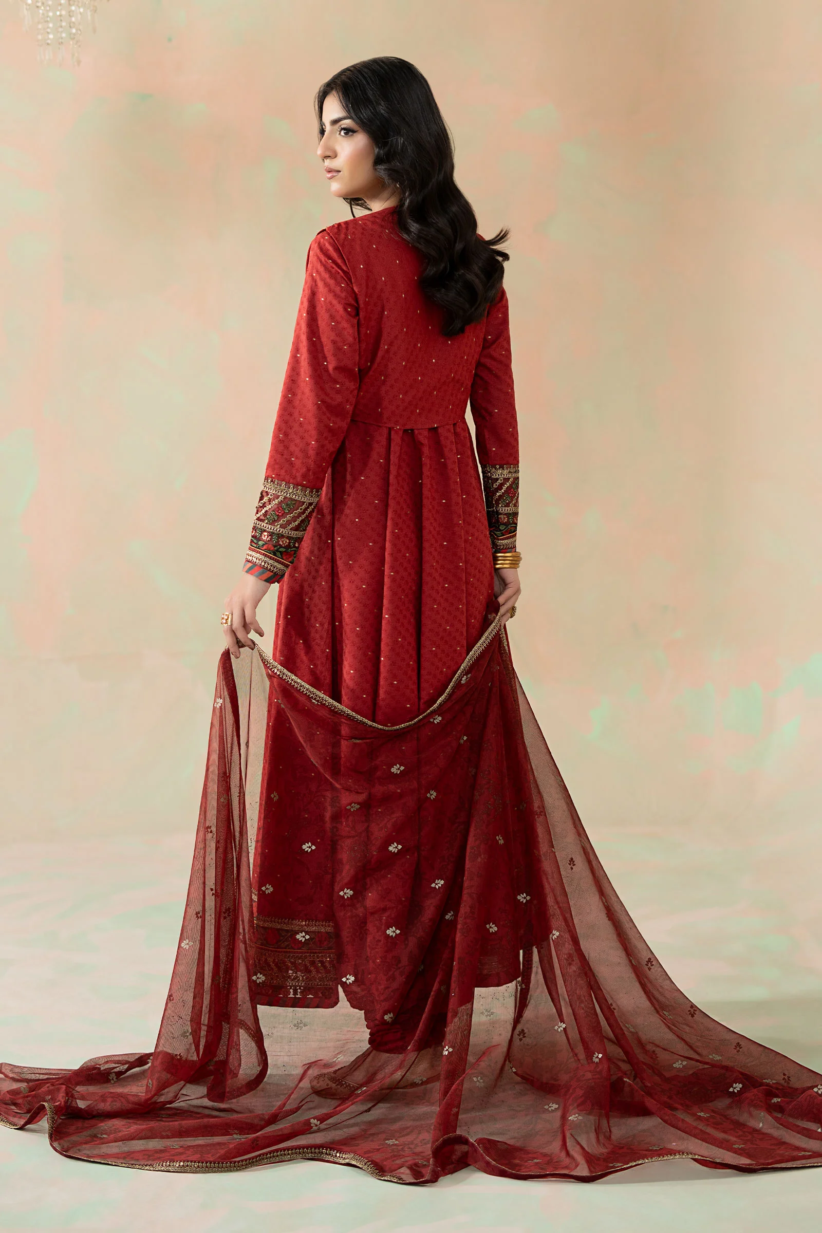 3 Piece Embroidered Filament Viscose Suit - Image 7