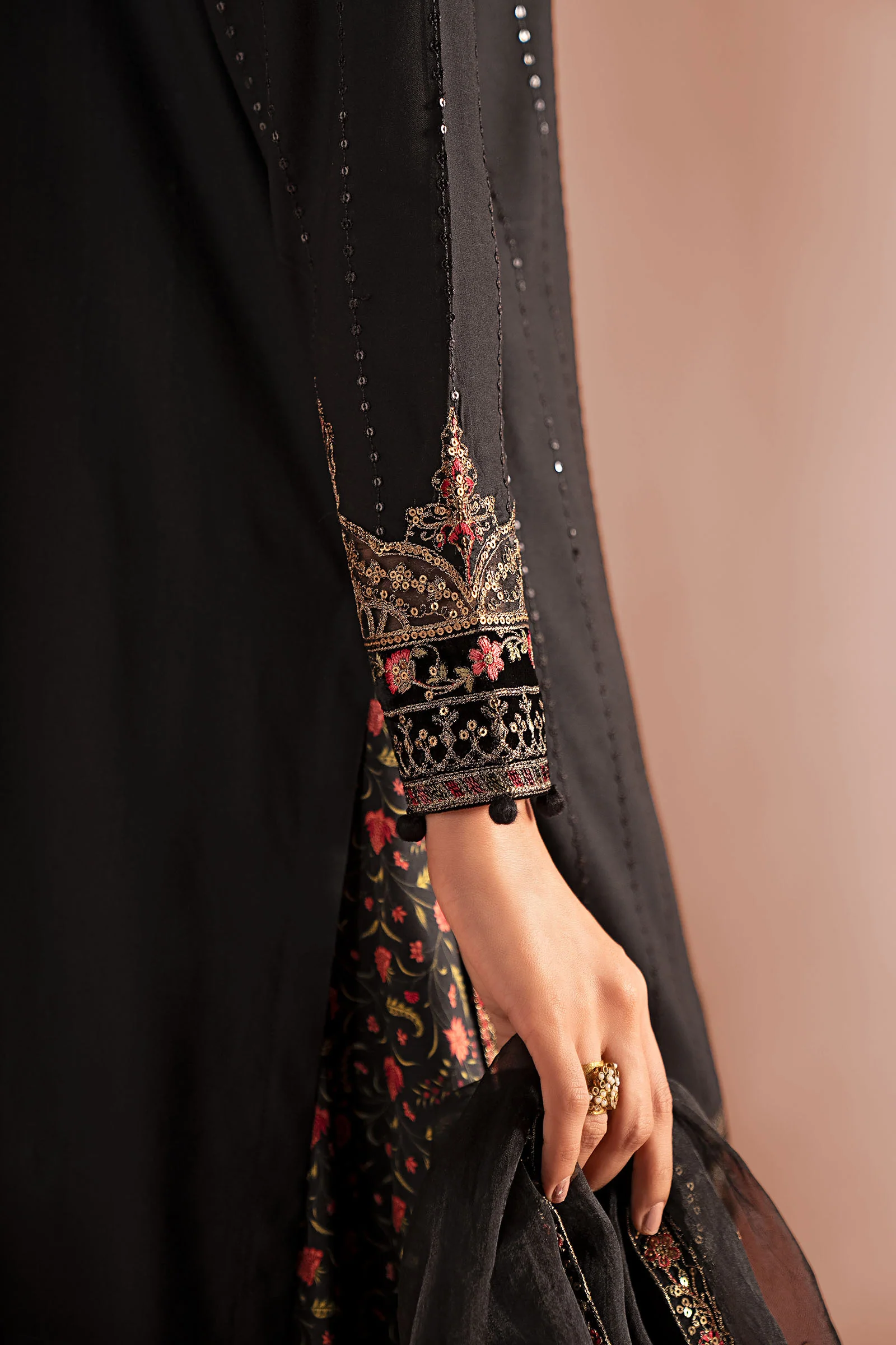 3 Piece Embroidered Linen Suit - Image 5
