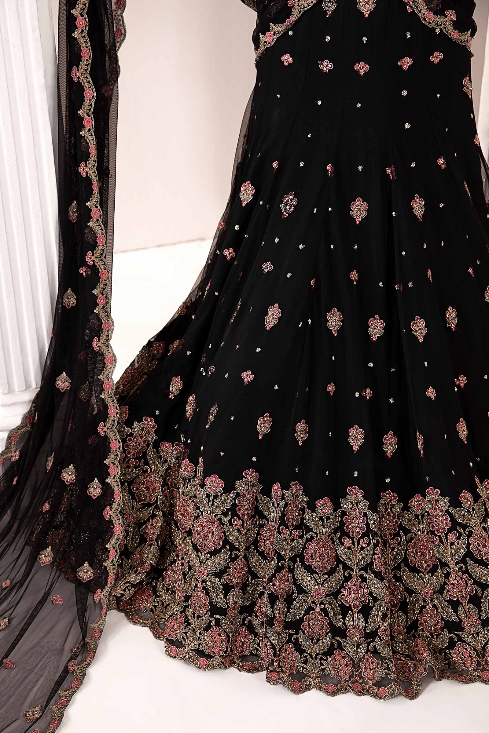 Embroidered Poly Net Fabric (3Pcs) | LF-704 - Image 5