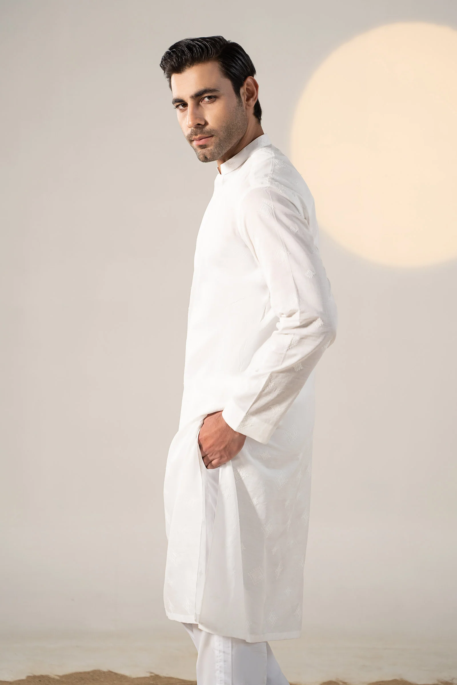 Embroidered Cotton Kurta - Image 5