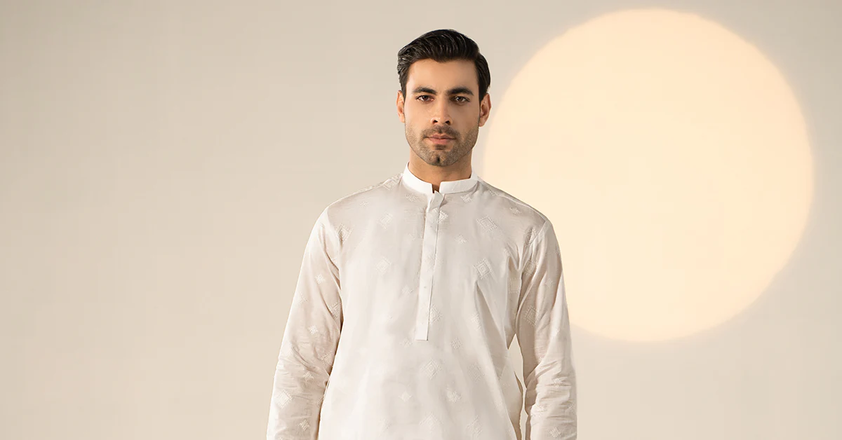 Embroidered Cotton Kurta - Image 9