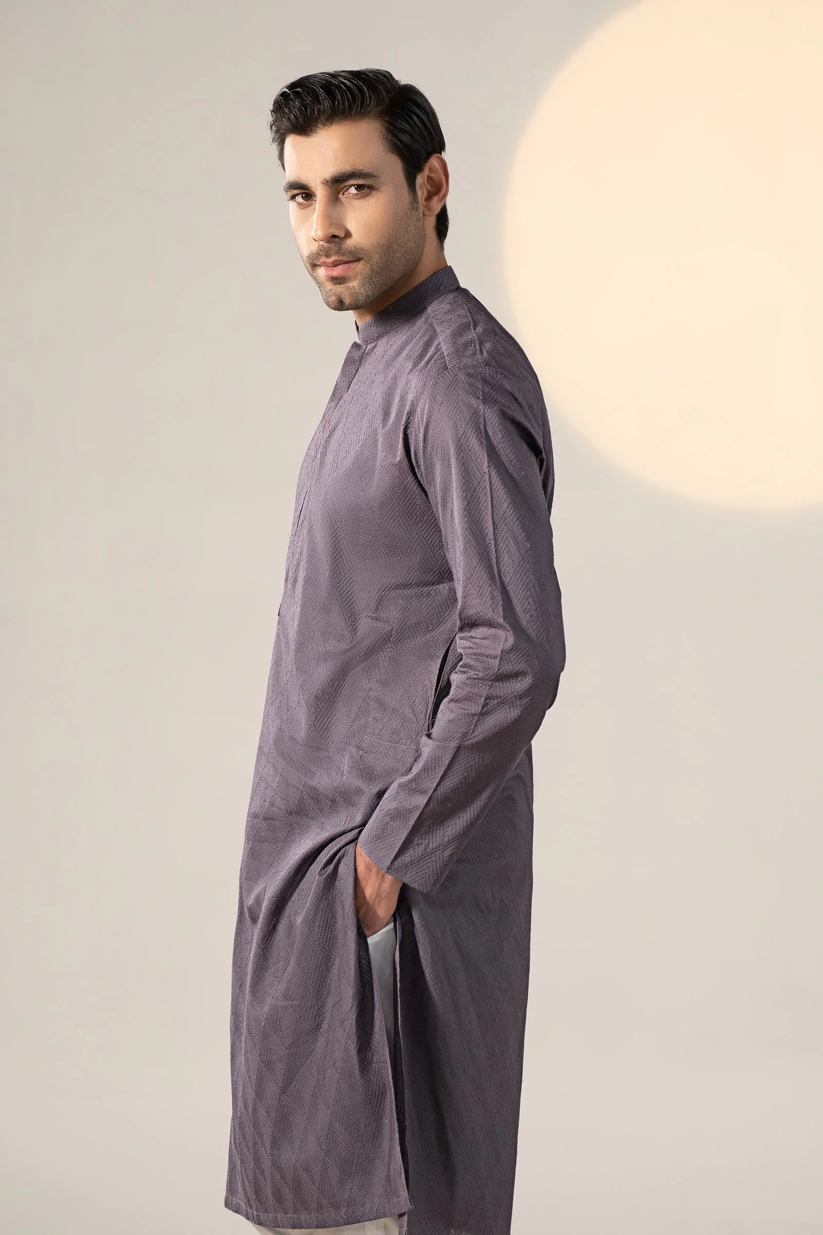 Embroidered Cotton Kurta - Image 3