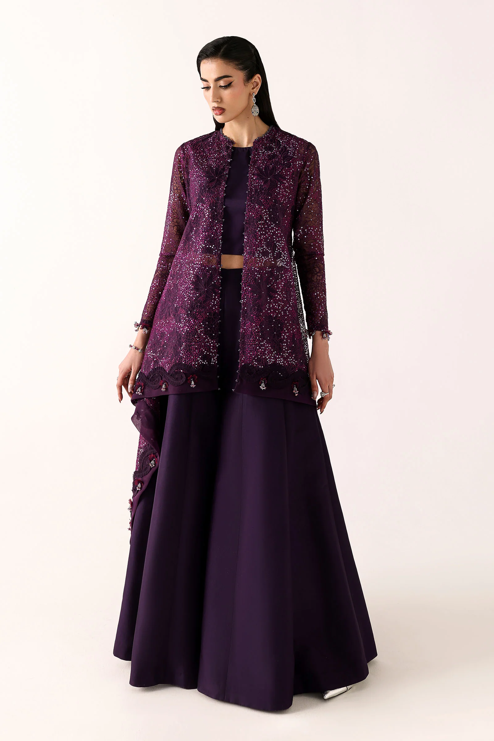 Embroidered Organza Fabric (2Pcs)