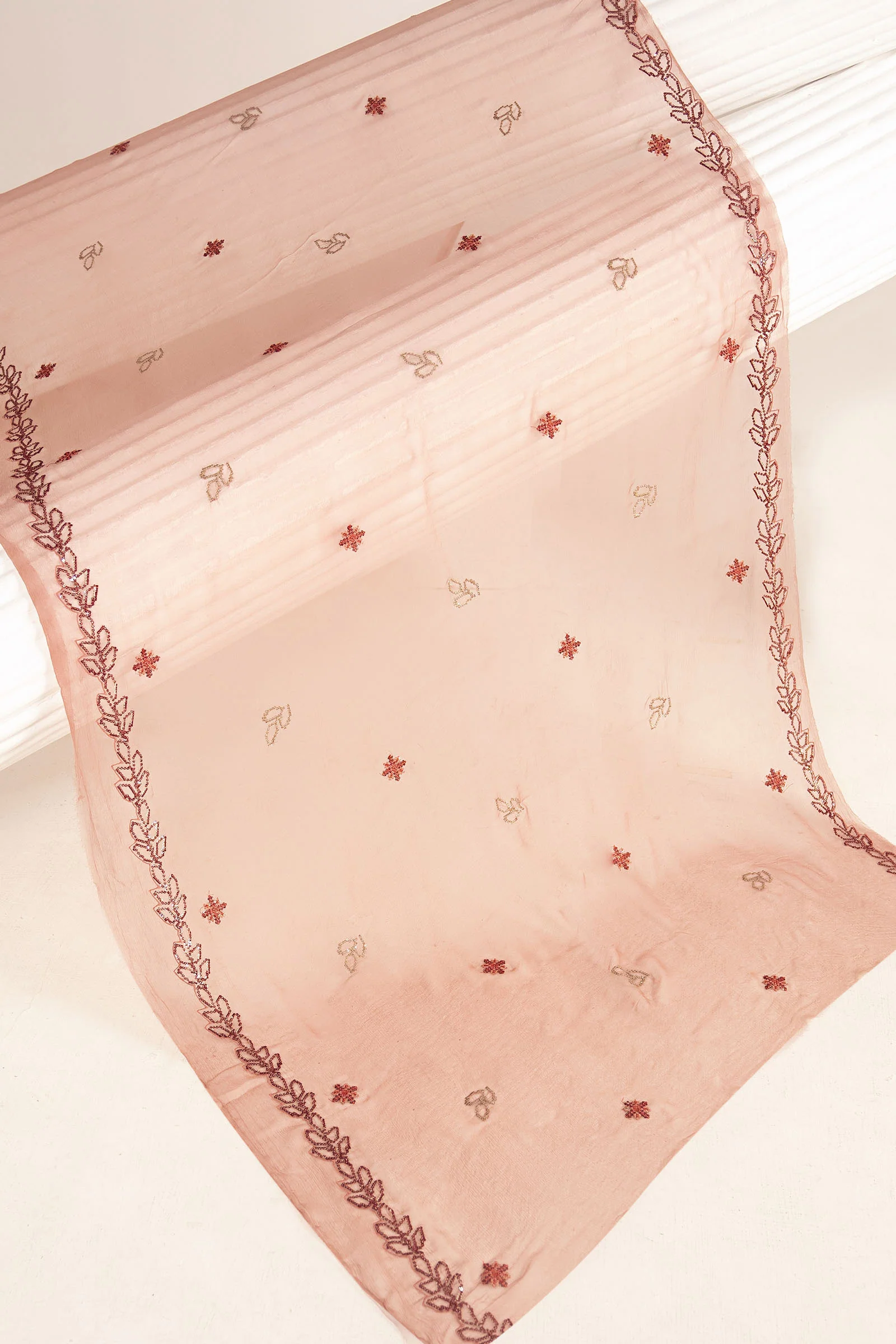 Embroidered Chiffon Fabric (3Pcs) - Image 9