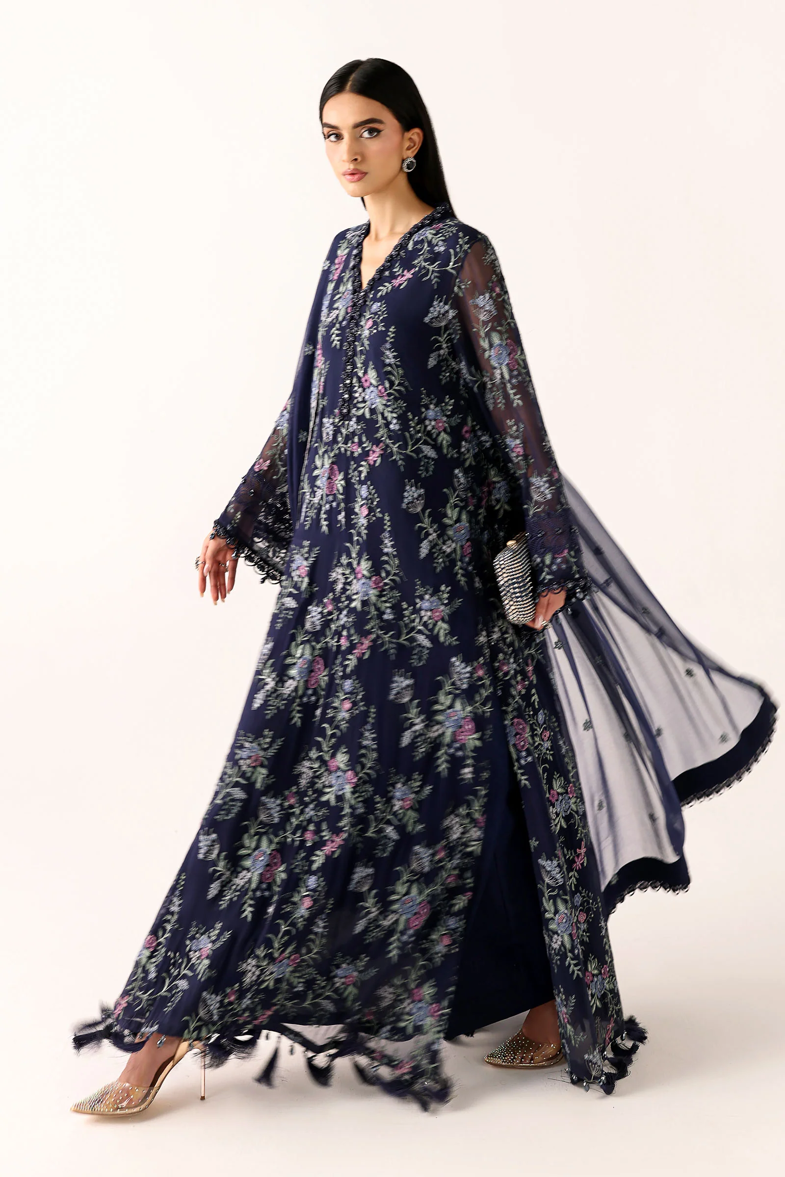 Embroidered Chiffon Fabric (3Pcs) - Image 6