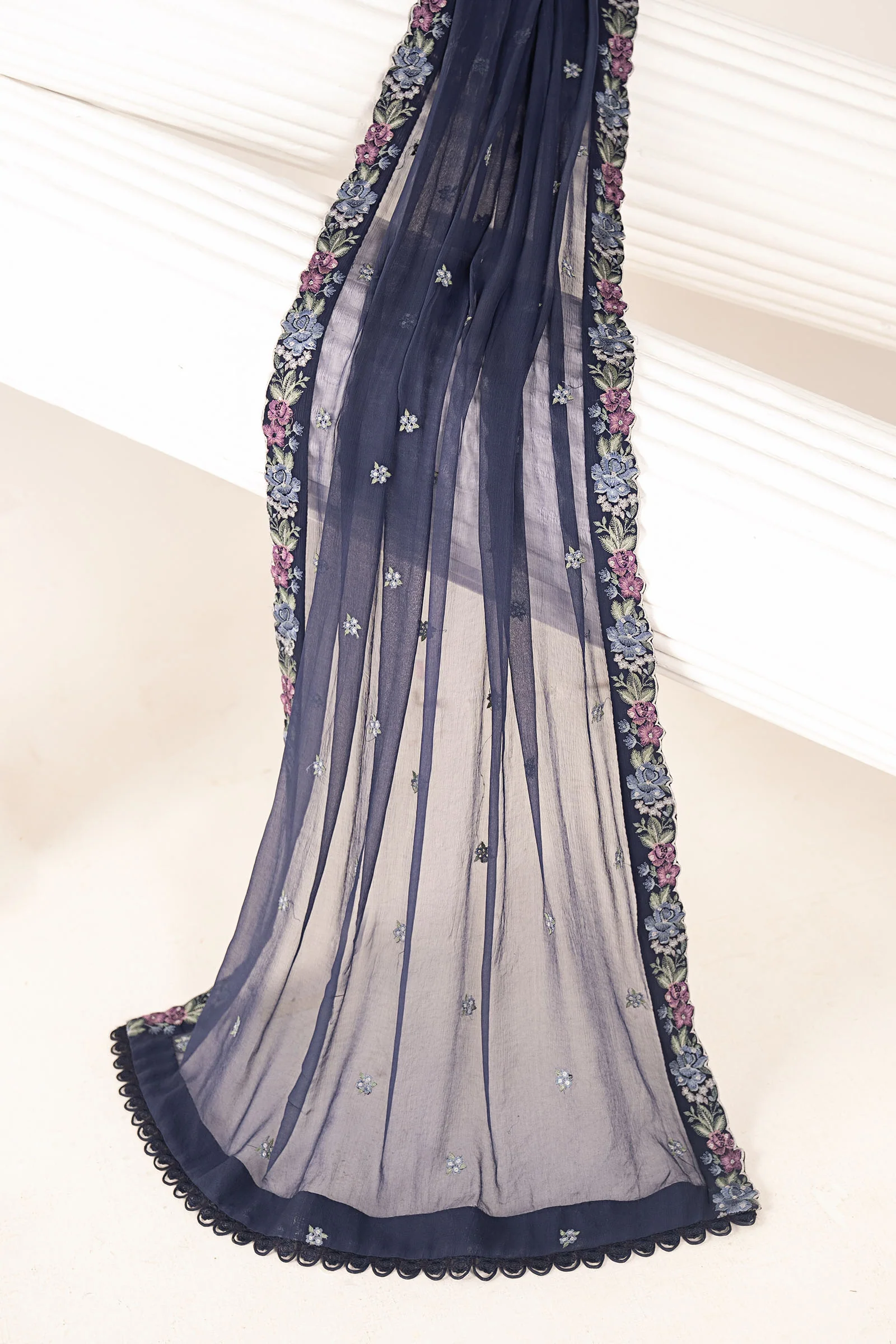 Embroidered Chiffon Fabric (3Pcs) - Image 9