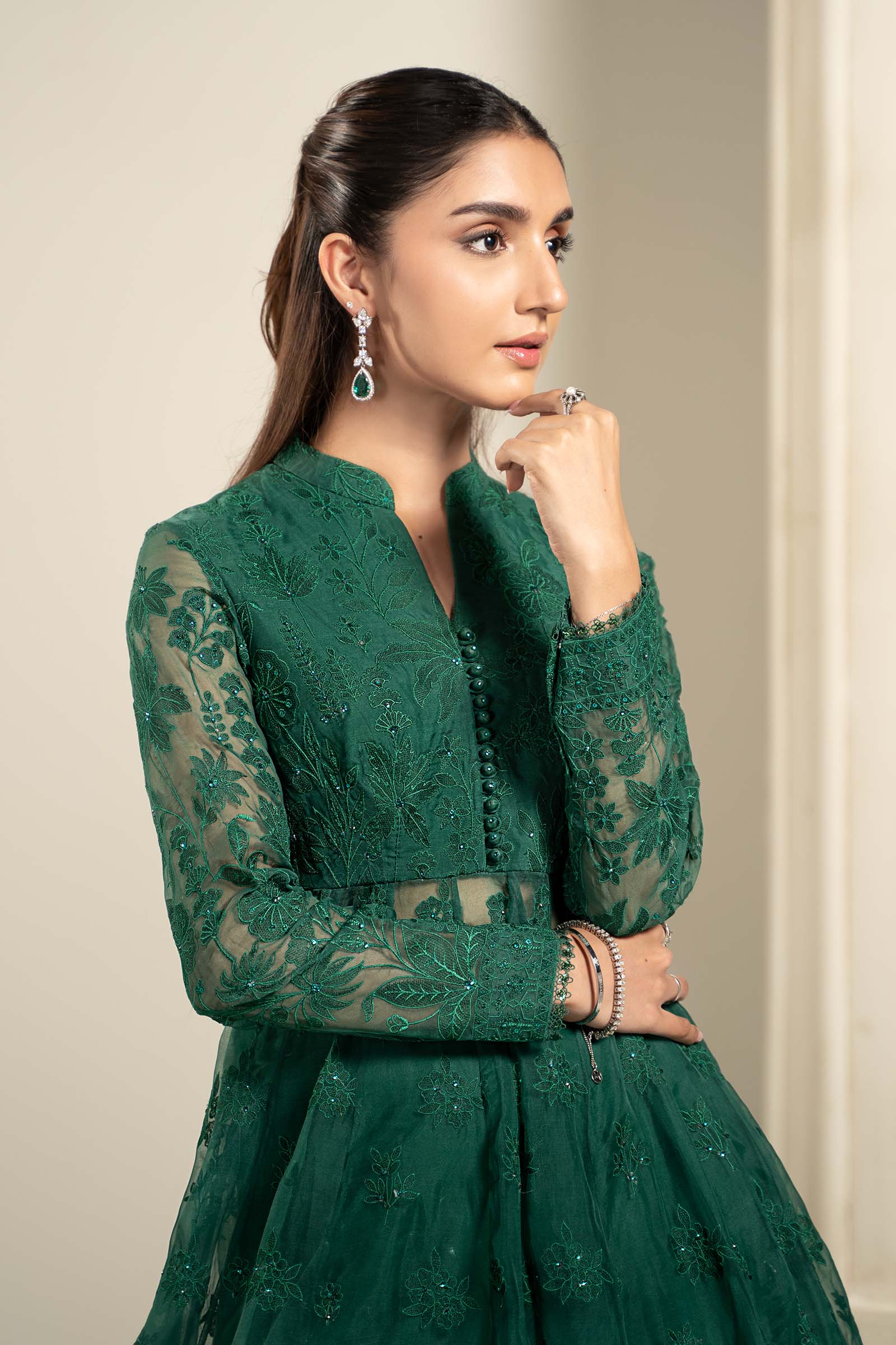Embroidered Organza Fabric (1Pc) | LF-709 - Image 2