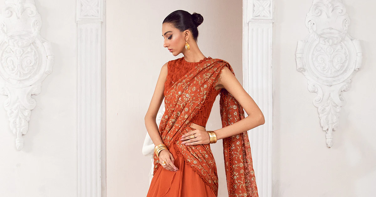 Embroidered Chiffon Fabric (2Pcs) | LF-717 - Image 11