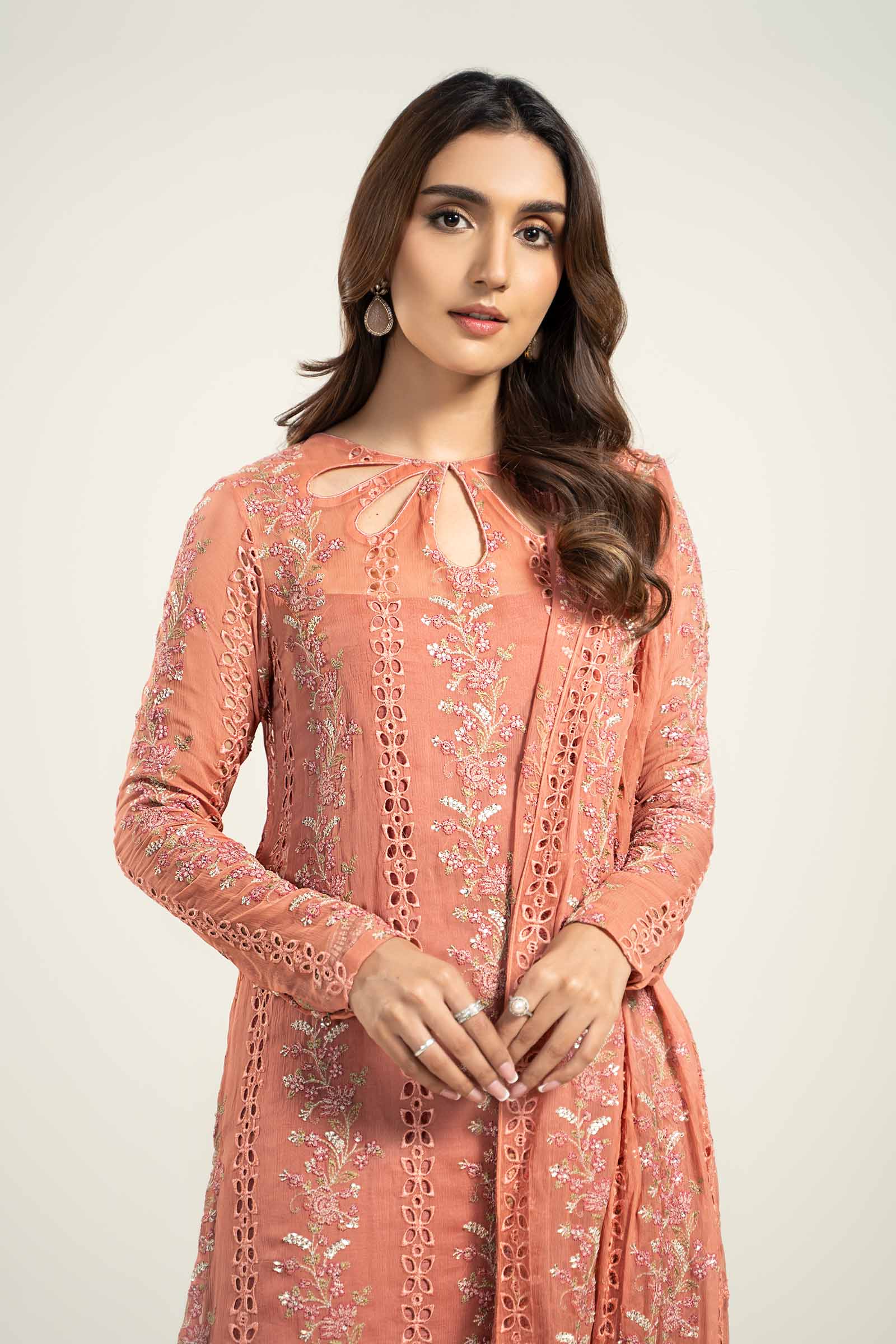 Embroidered Chiffon Fabric (2Pcs) | LF-722 - Image 2