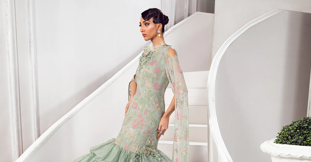 Embroidered Chiffon Fabric (1Pc) | LF-723 - Image 5