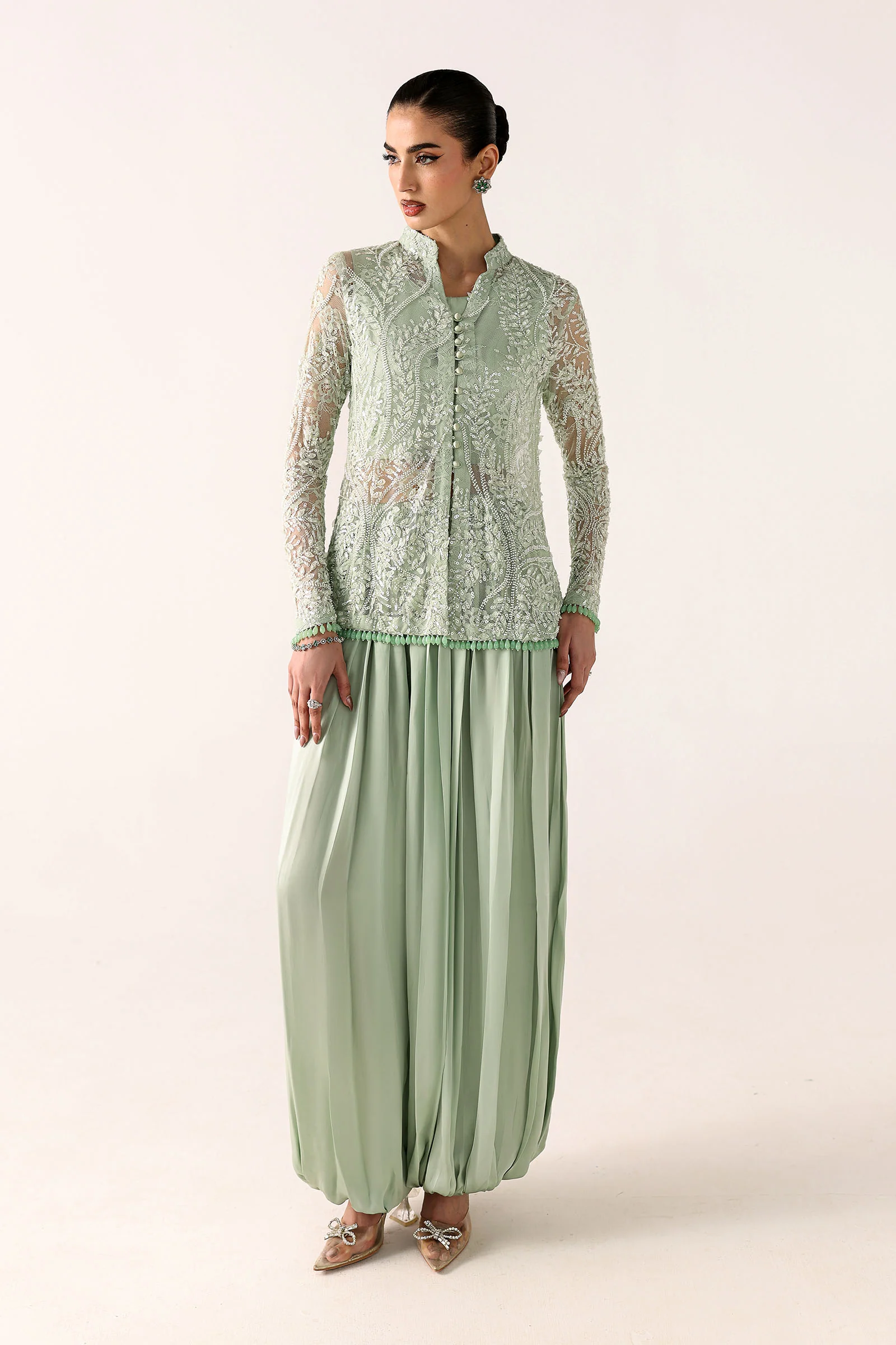 Embroidered Net Fabric (1Pc)