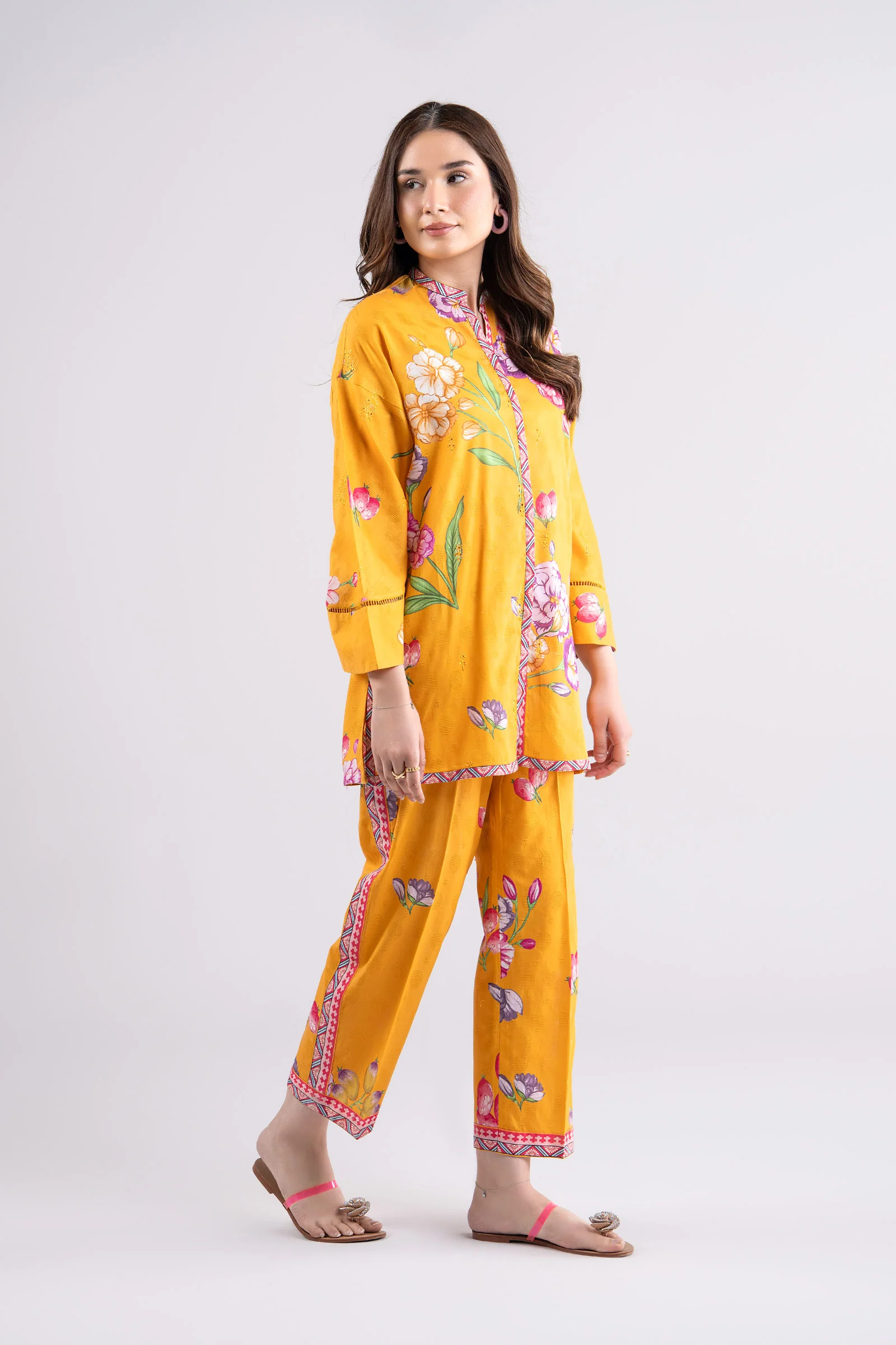 2 Pc Printed Textured Cotton Suit - Image 3