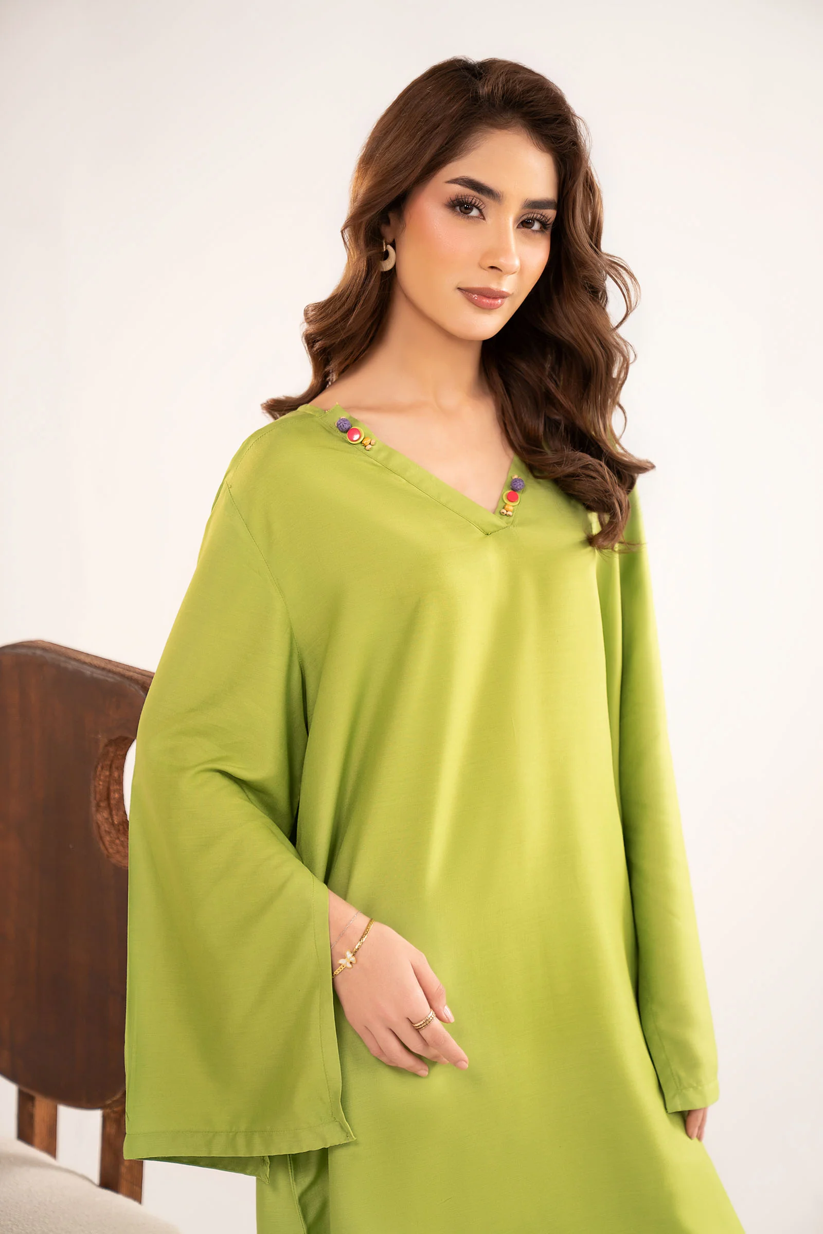 2 Pc Dyed Arabic Lawn Suit - Image 2